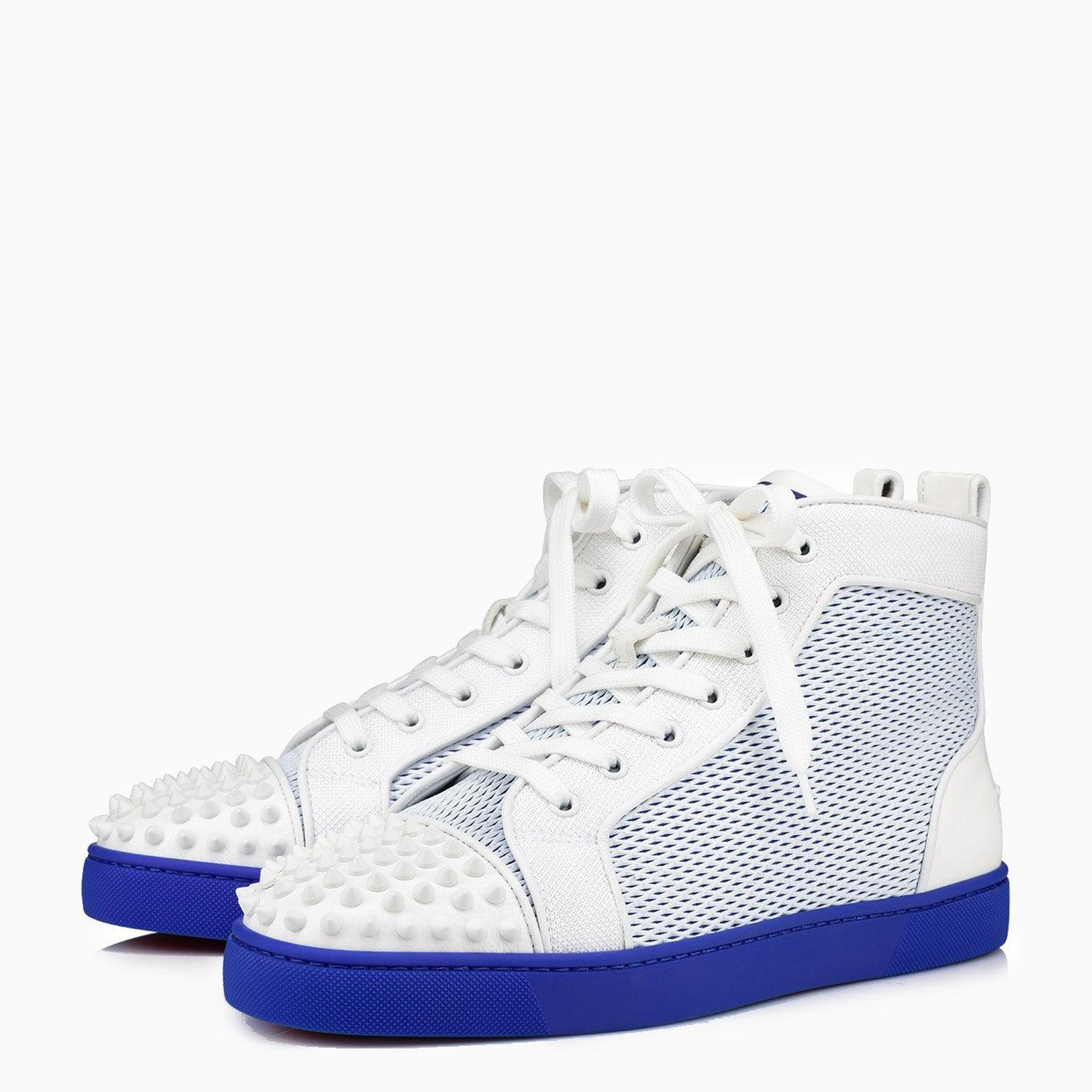 Christian Louboutin Lou Spikes Leather & Mesh Sneaker in White for Men |  Lyst