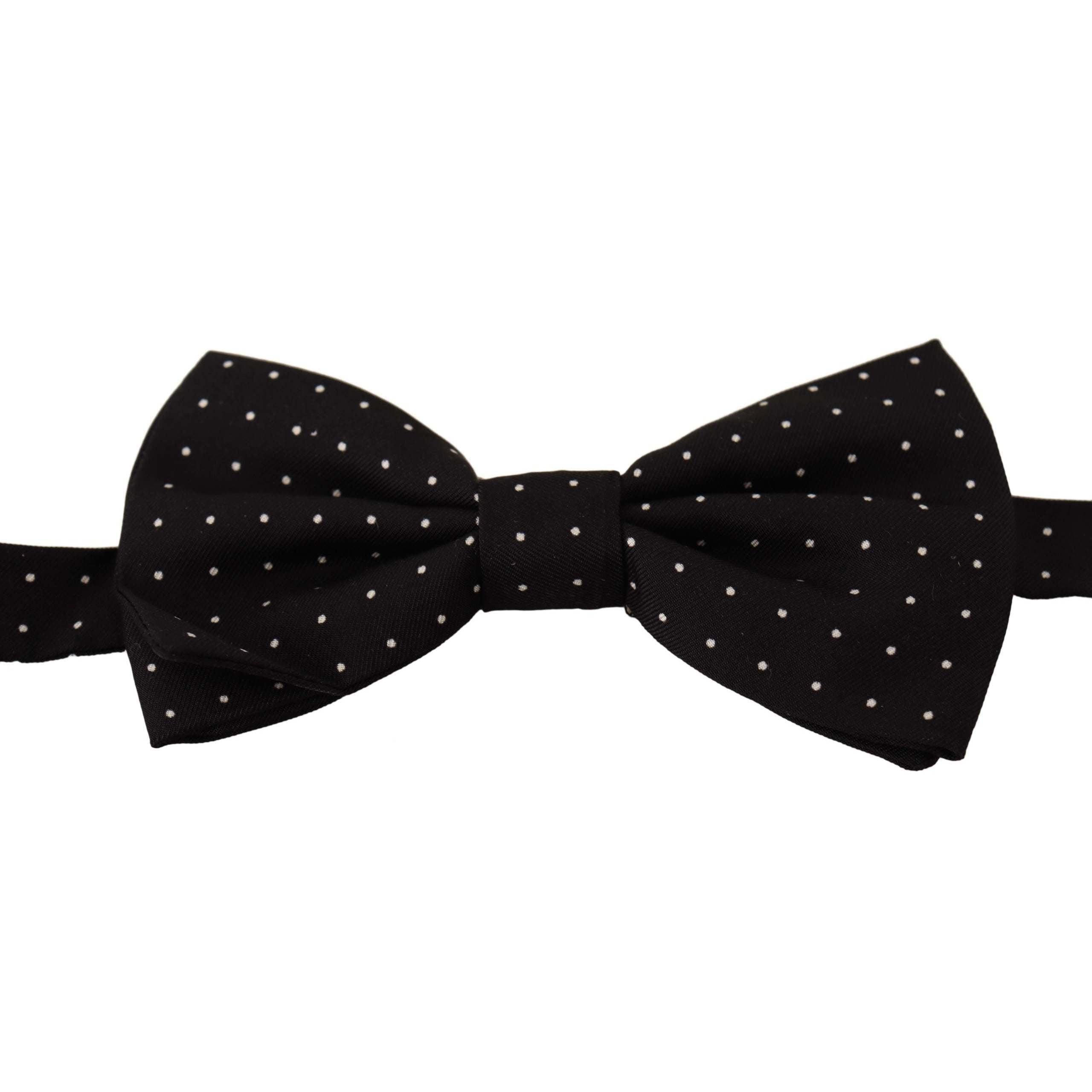 Dolce & Gabbana Black Silk Adjustable Neck Men Bow Tie