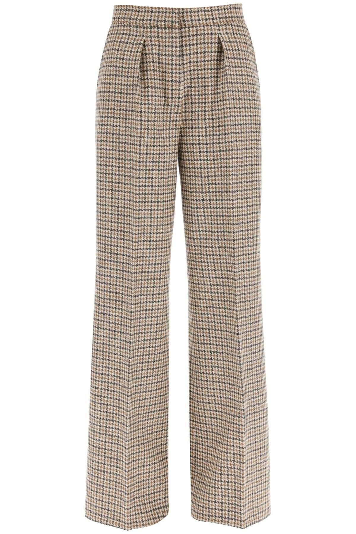 Palm Angels Classic Suit Trousers In Checked Wool in Natural | Lyst