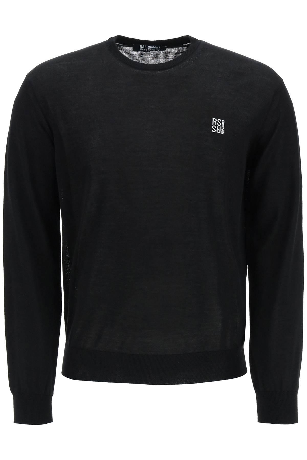 Raf Simons Crew-neck Logo Sweater in Black for Men | Lyst