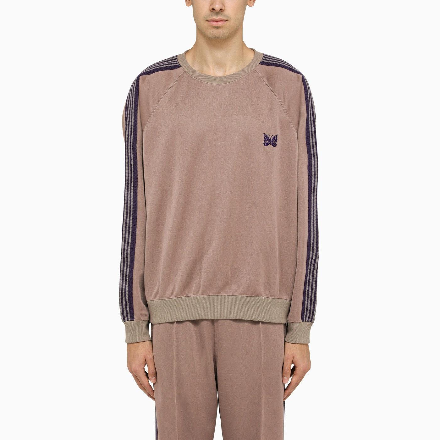 Needles Beige Crew Neck Sweatshirt With Bands in Brown for Men | Lyst