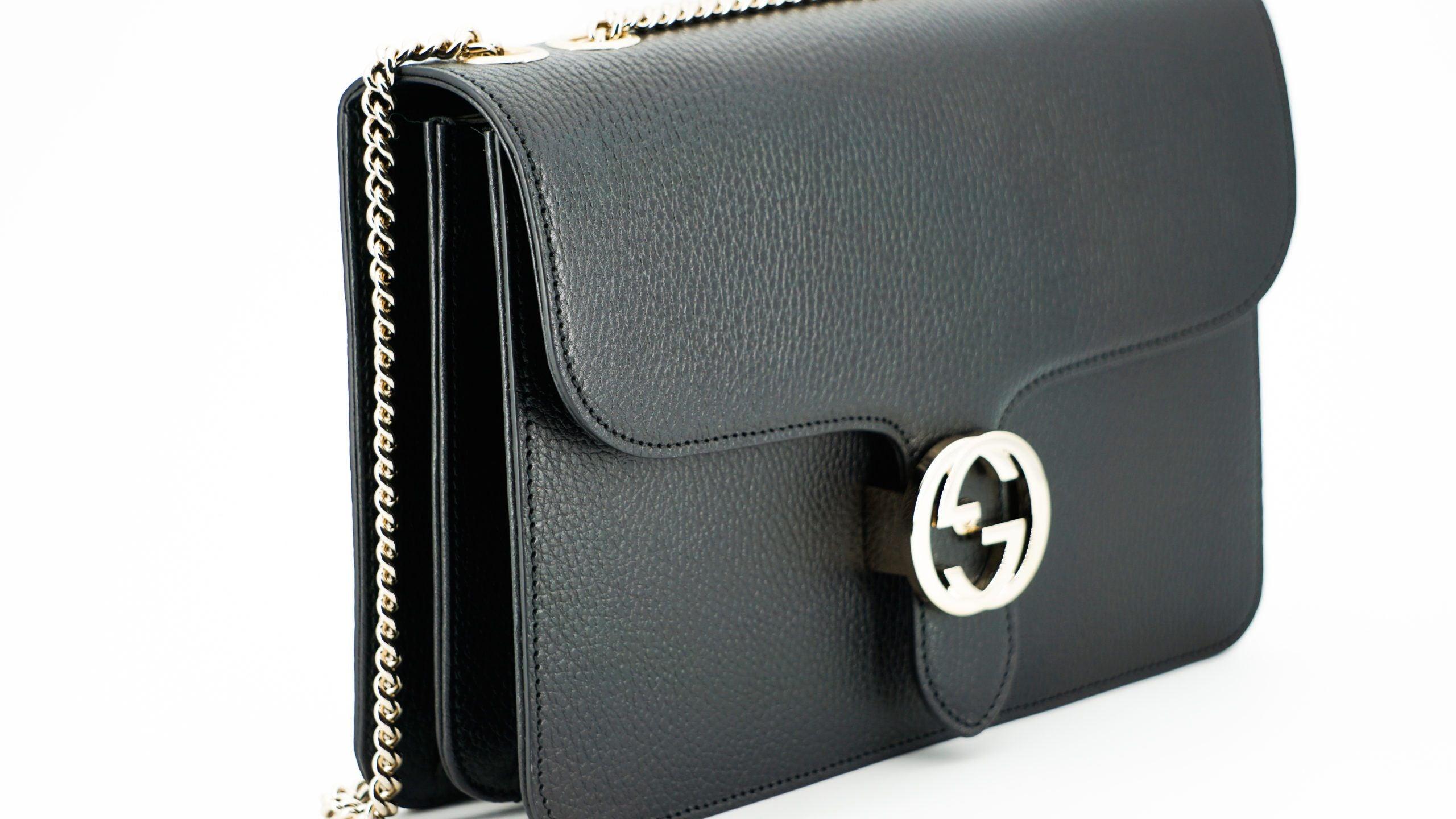 Gucci Leather Dollar Shoulder Bag in Black | Lyst