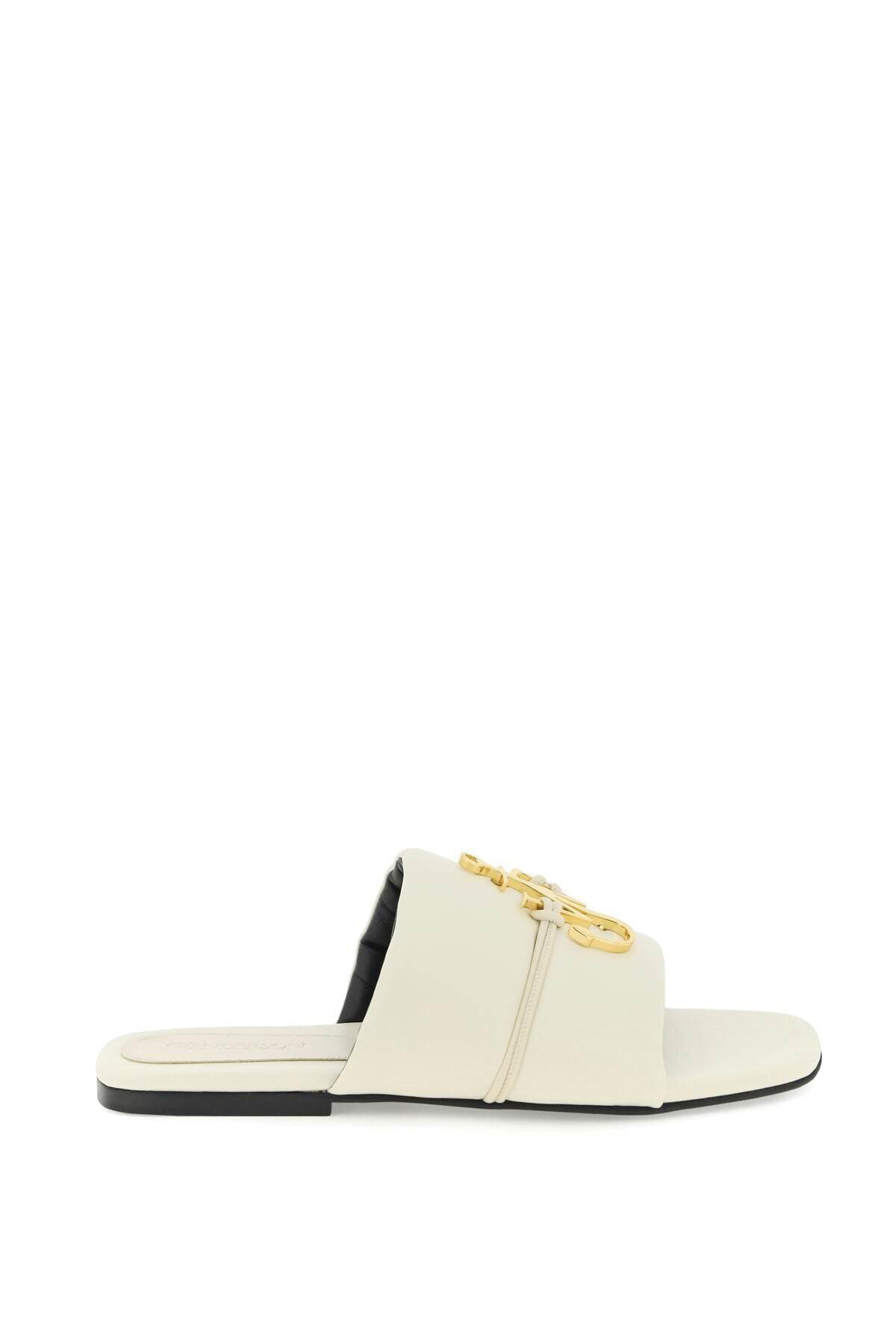 JW Anderson Padded Slides With Anchor Logo in White | Lyst