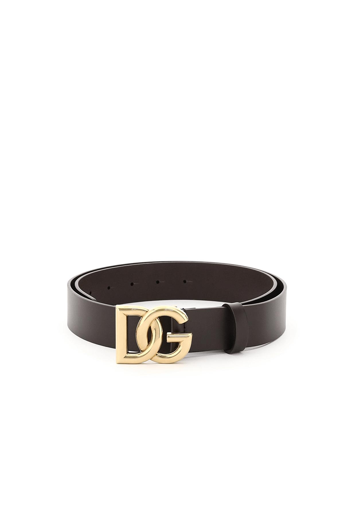 Dolce & Gabbana Lux Leather Belt With Crossed Dg Logo in Black for Men |  Lyst