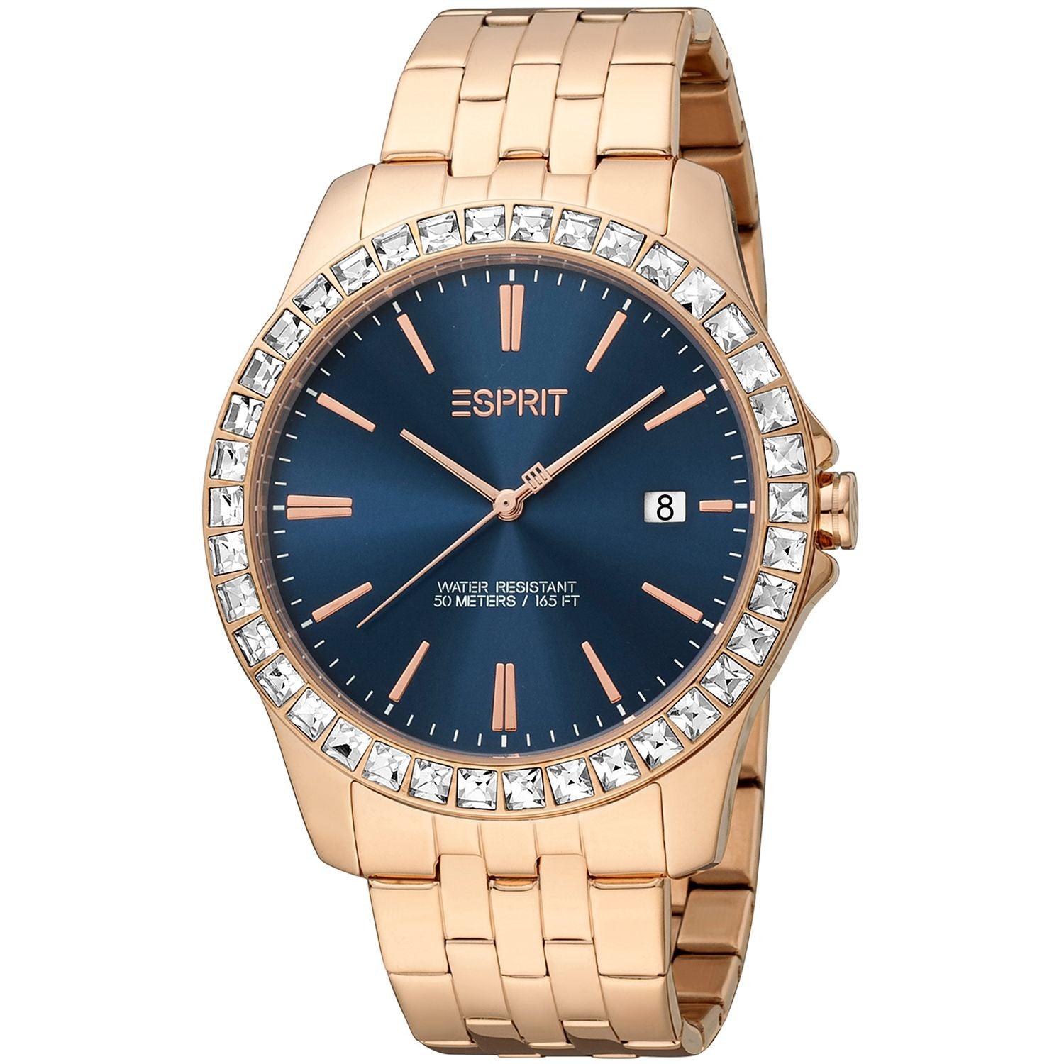 Esprit Rose Gold Watches in Blue | Lyst