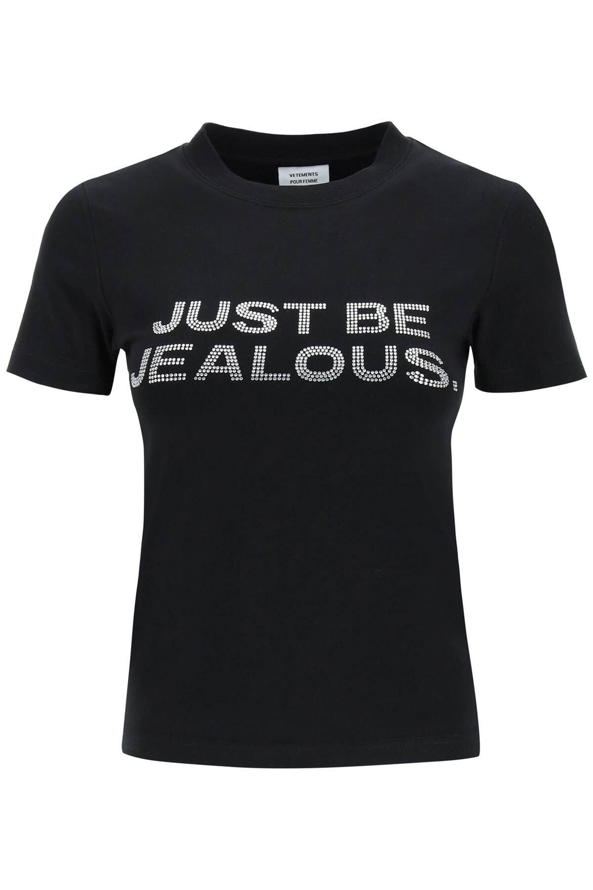 Vetements 'just Be Jelaous' Rhinestone T-shirt in Black | Lyst