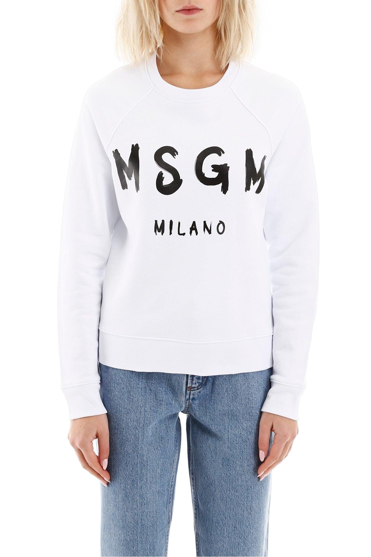 MSGM Logo Print Sweatshirt in Gray   Lyst