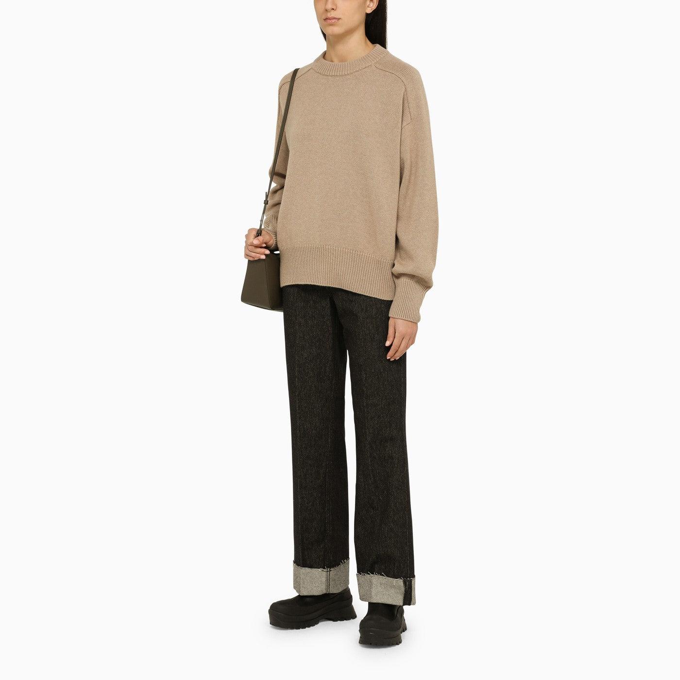 Canada Goose Sand Wool Crew Neck Sweater in Natural | Lyst