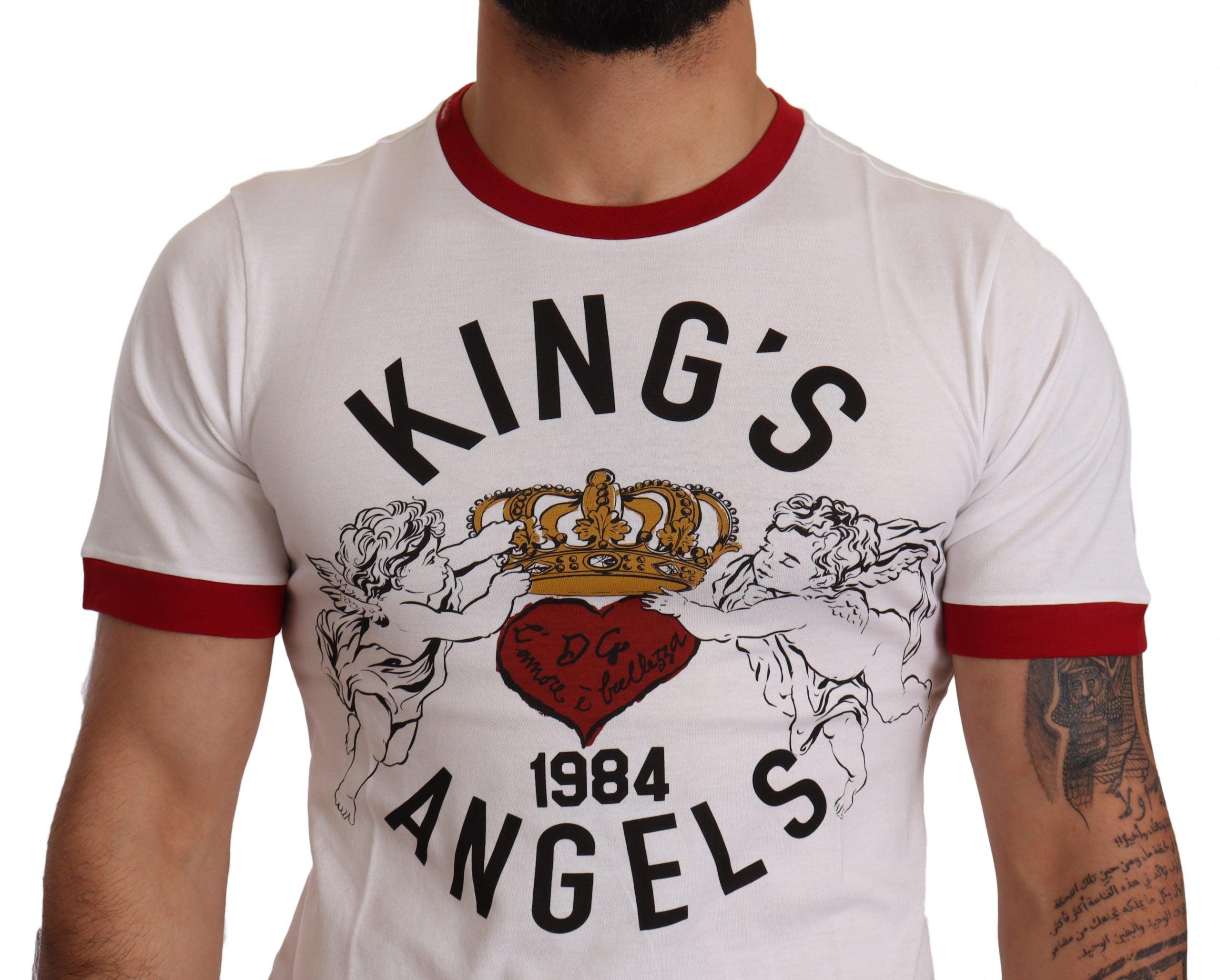 Dolce & Gabbana White Kings Angels Print Cotton T-shirt for Men | Lyst