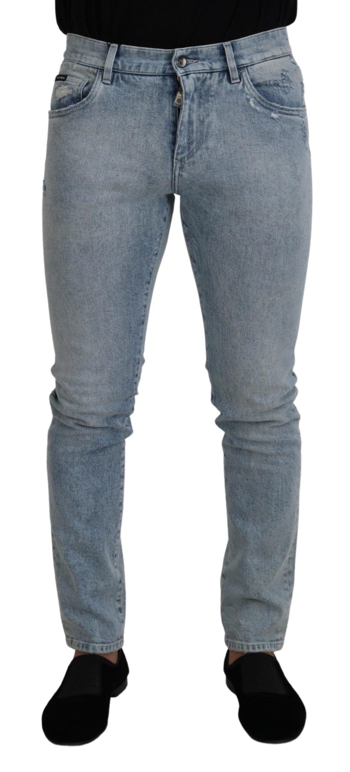 Dolce & Gabbana Cotton Slim Fit Denim Jeans in Blue for Men | Lyst