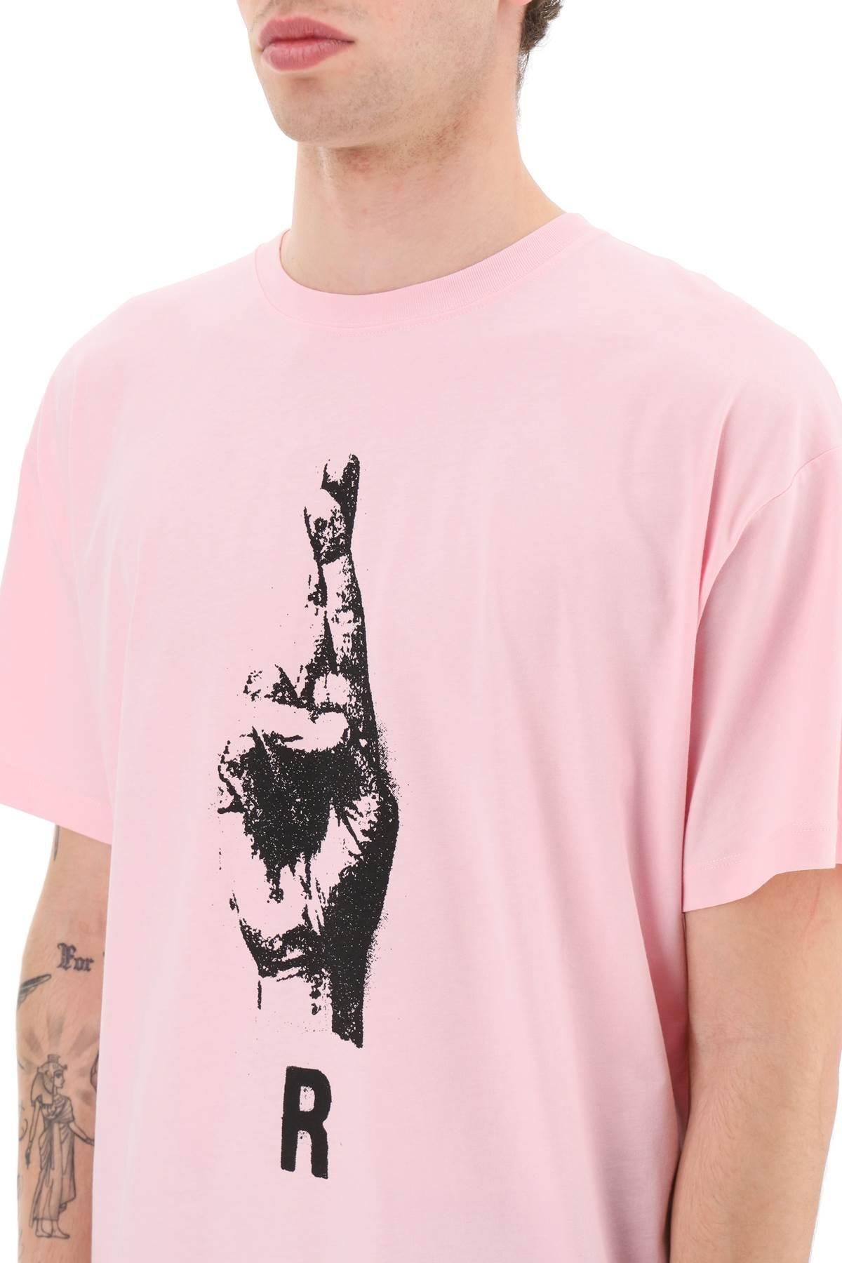 Raf Simons Hand Sign T-shirt in Pink for Men | Lyst