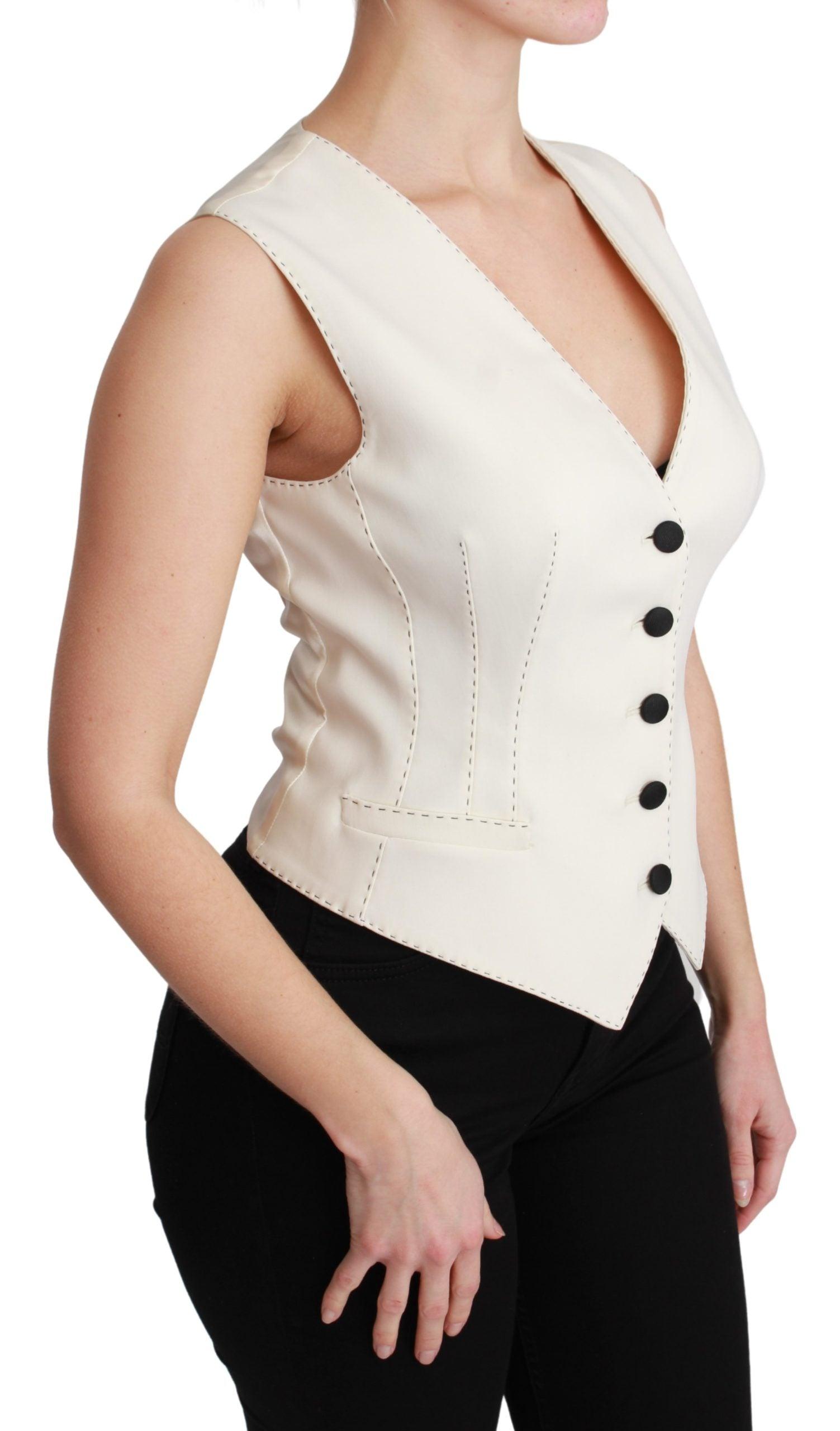 Dolce & Gabbana Dolce Gabbana Waistcoat Sleeveless Wool Top Vest in White |  Lyst