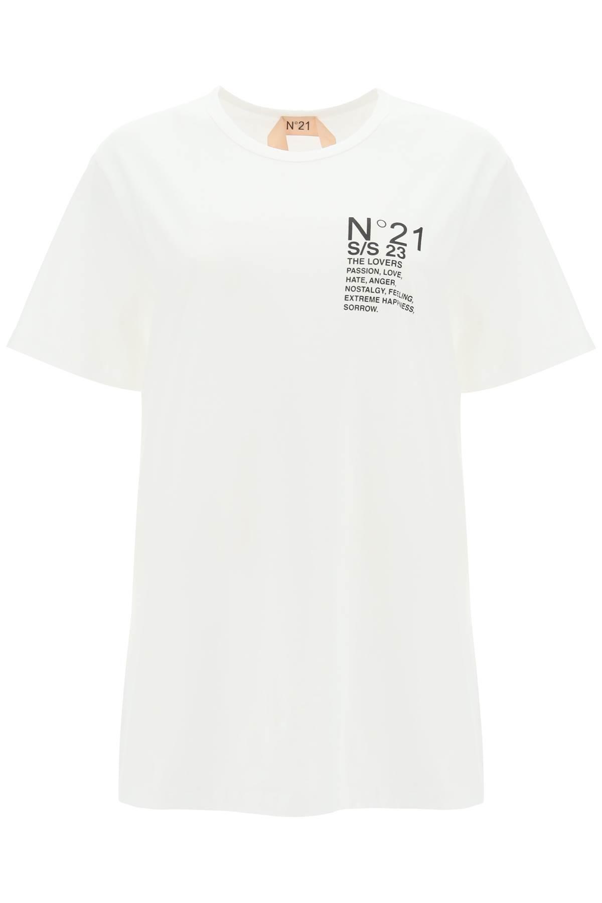 N°21 N.21 Oversized T-shirt With Logo Print in White | Lyst