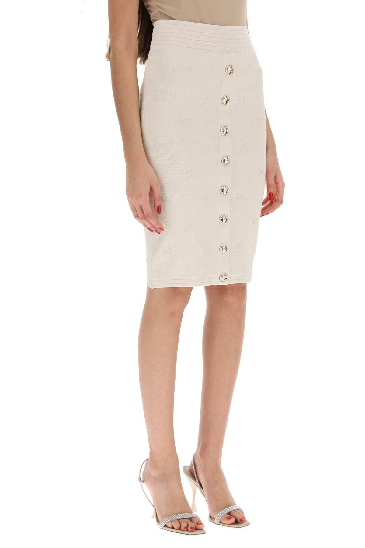 Pinko 'oviedo' Jacquard Piquet Skirt in White | Lyst