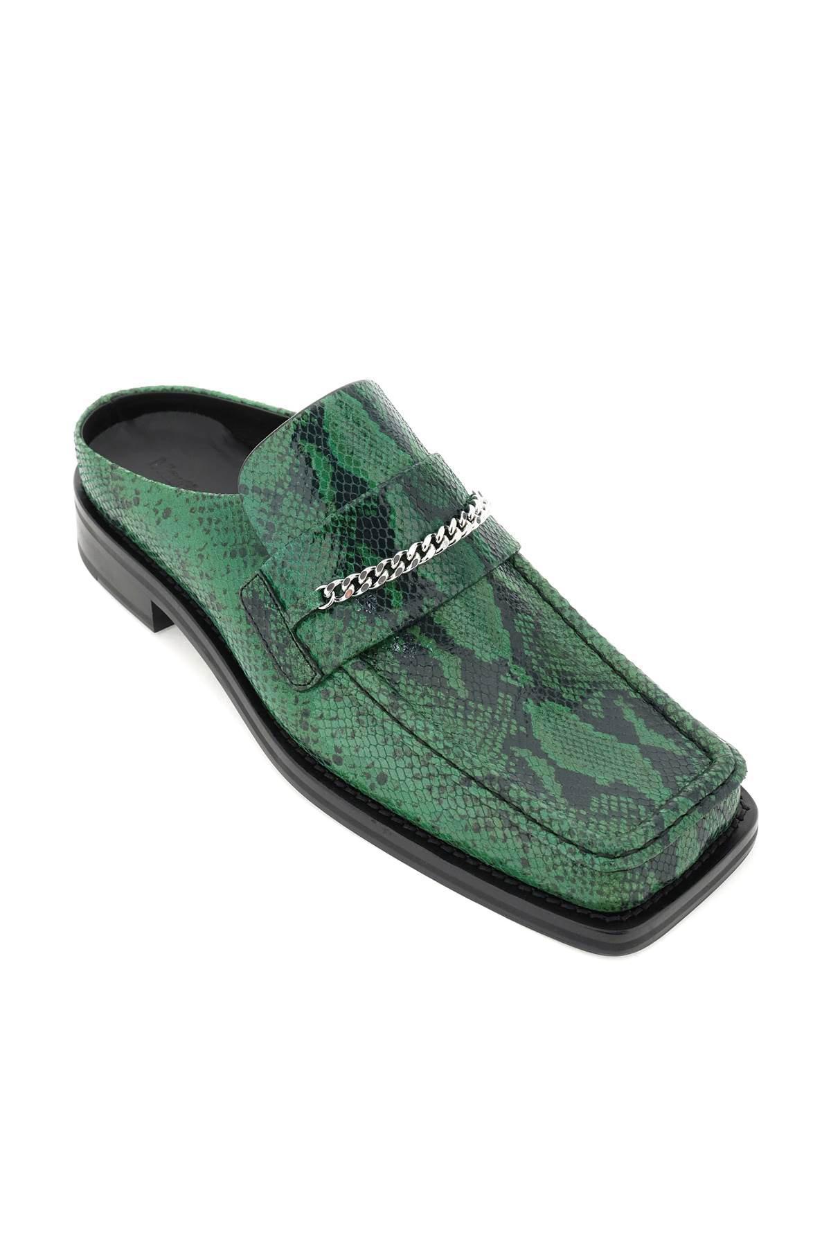 Martine Rose Piton-embossed Leather Loafers Mules in Green for Men