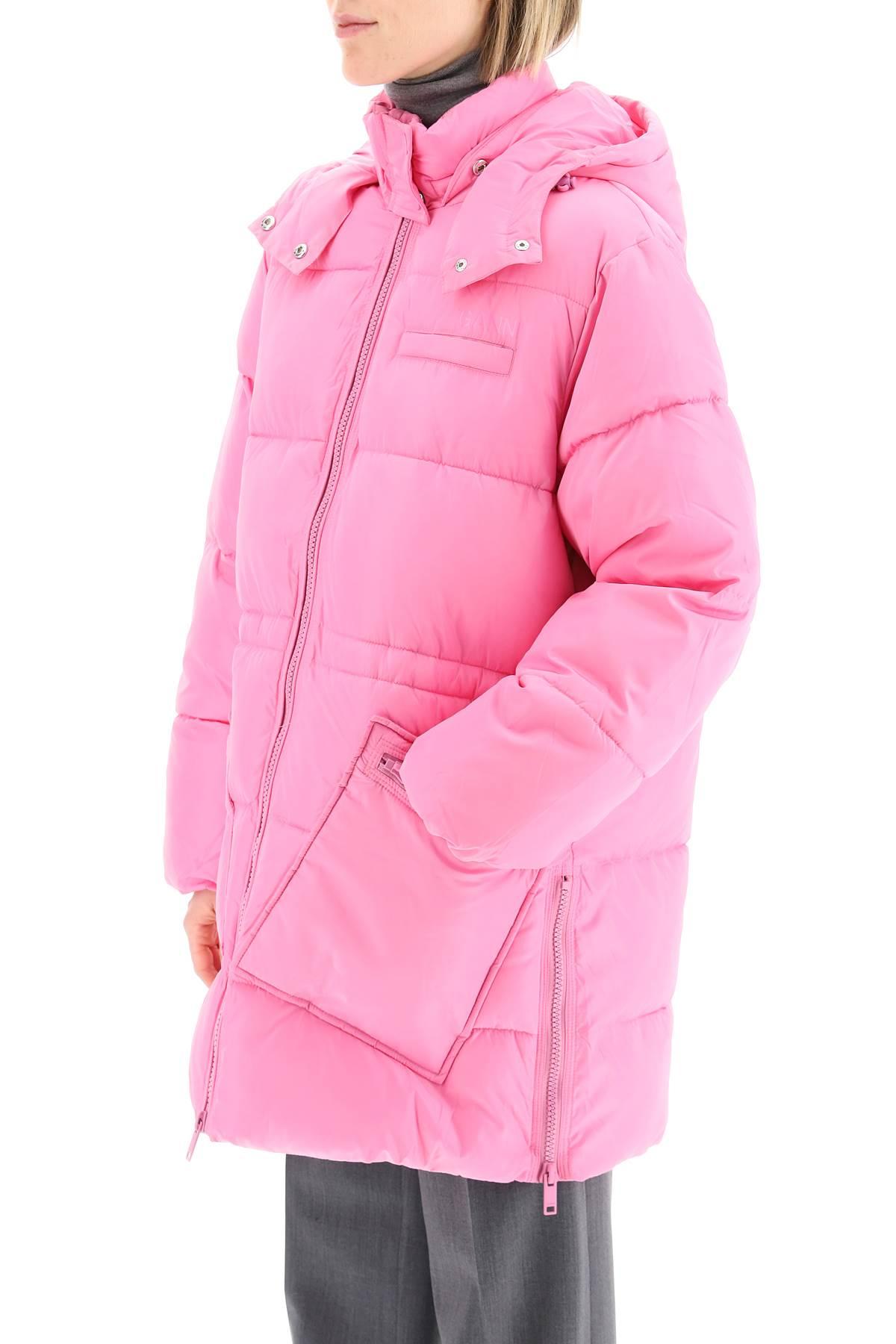Ganni Oversized Down Jacket in Pink | Lyst