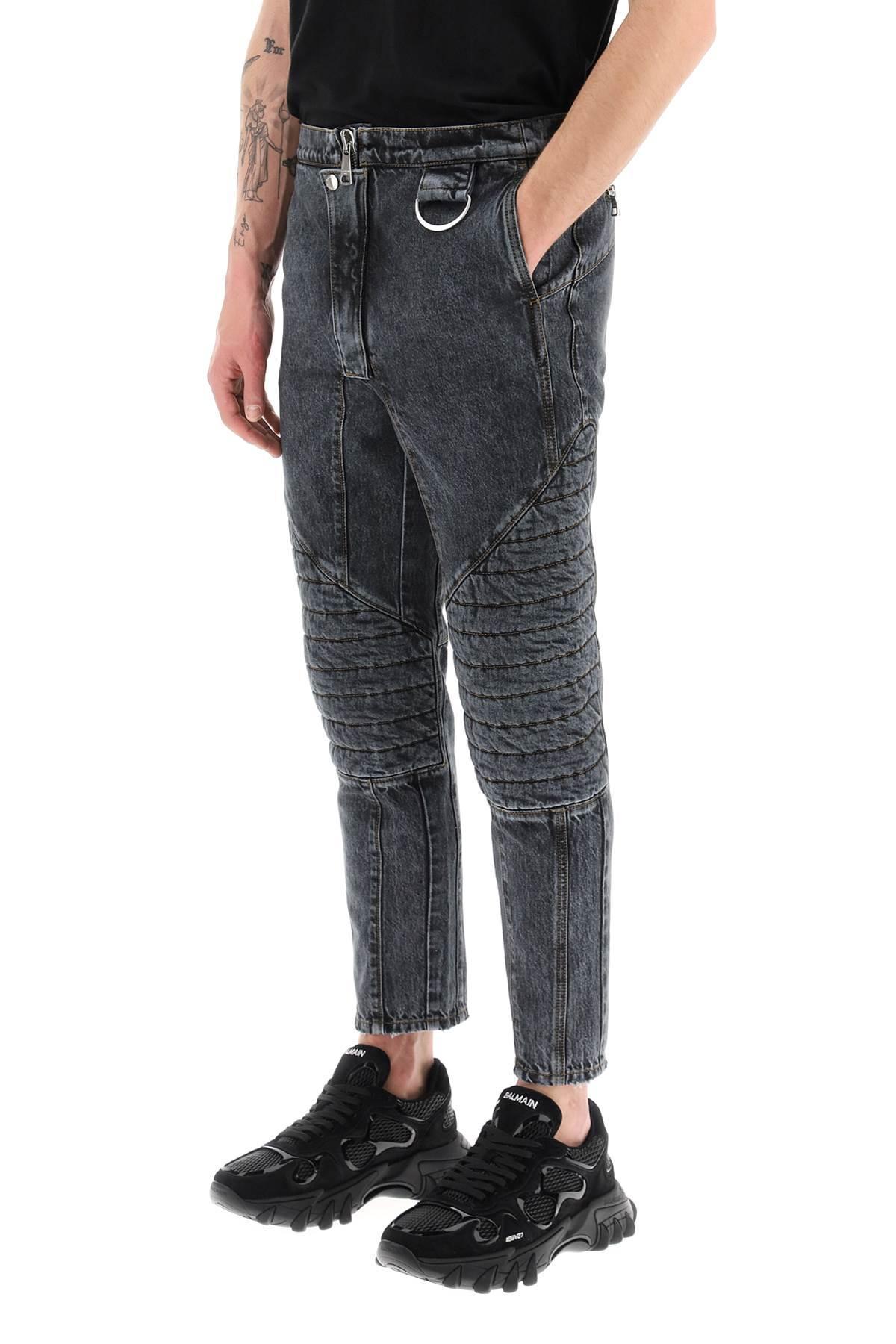 Balmain Jeans With Quilted And Padded Inserts in Blue for Men | Lyst