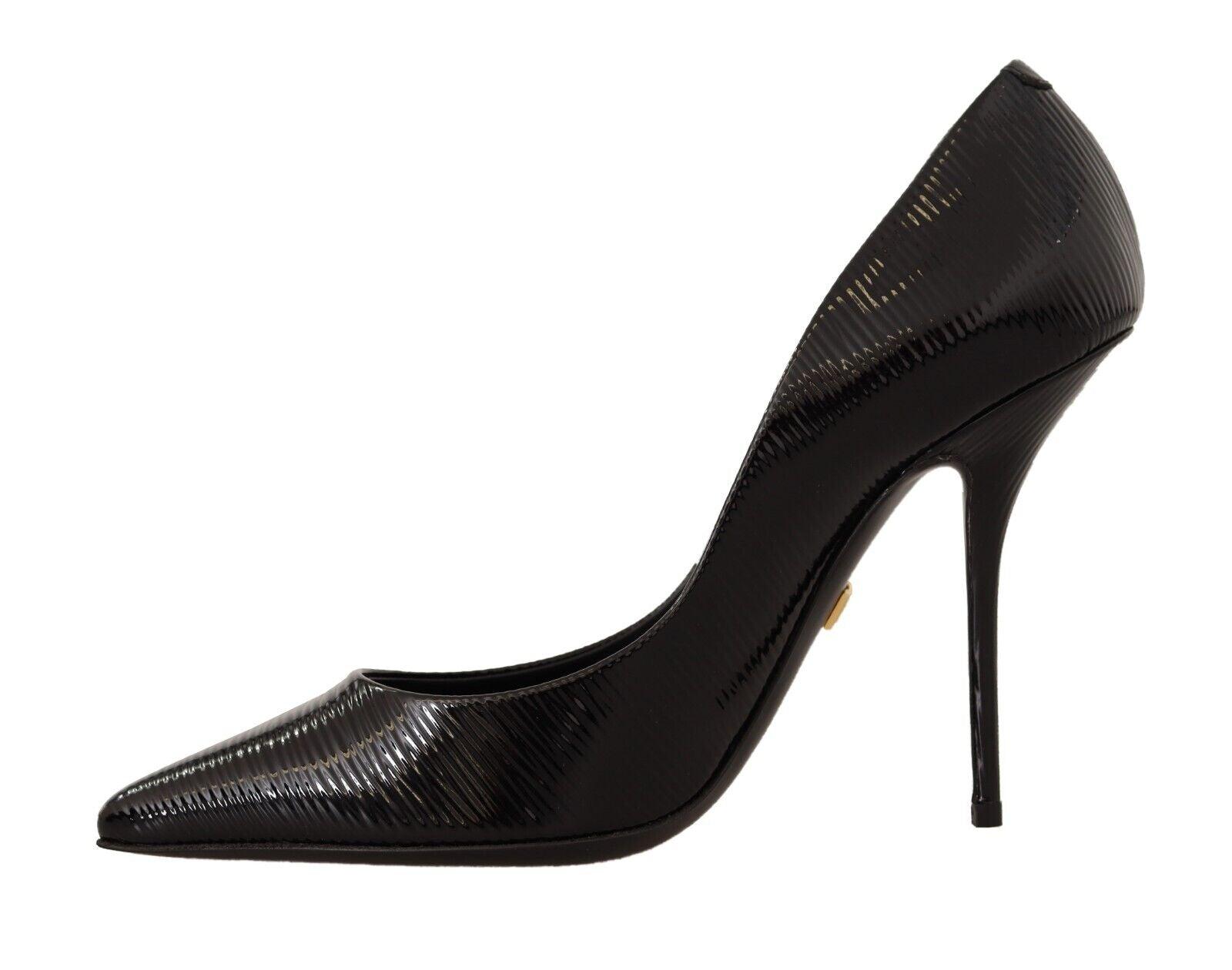 Dolce & Gabbana Black Leather Pointed Toe Heels Pumps Shoes | Lyst