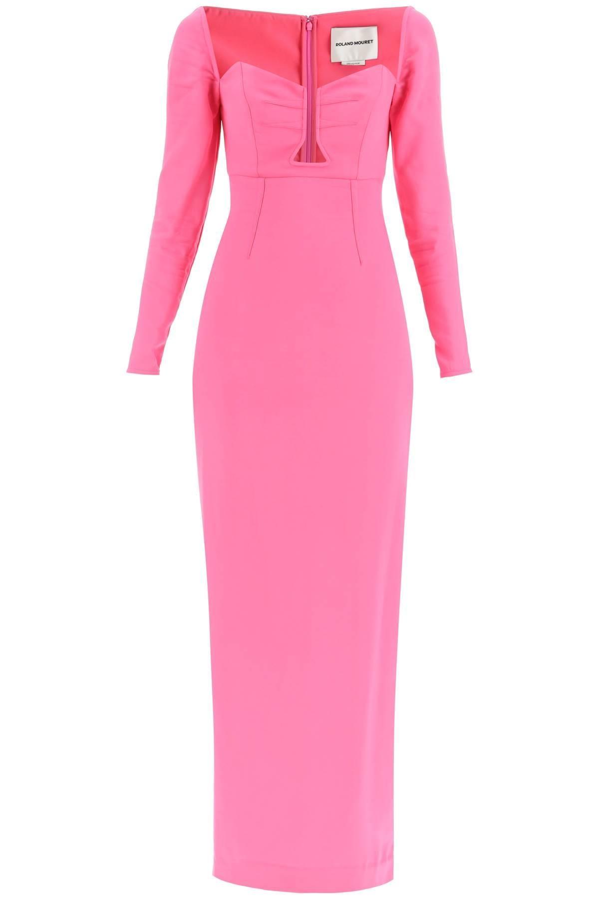 Roland Mouret Maxi Pencil Dress With Cut Outs in Pink | Lyst