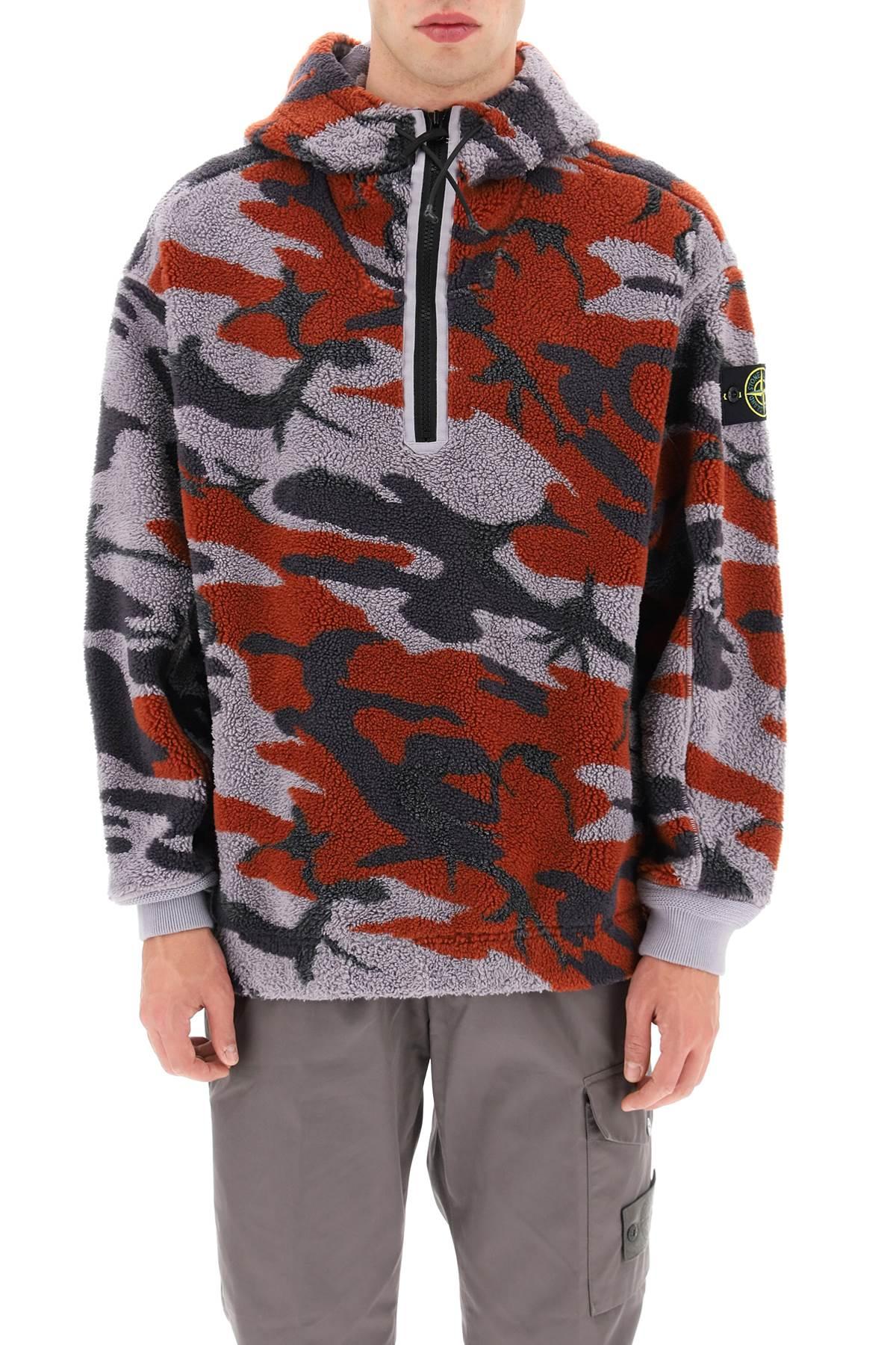 Stone Island S.i. Heritage Camo Pile Hoodie in Red for Men | Lyst