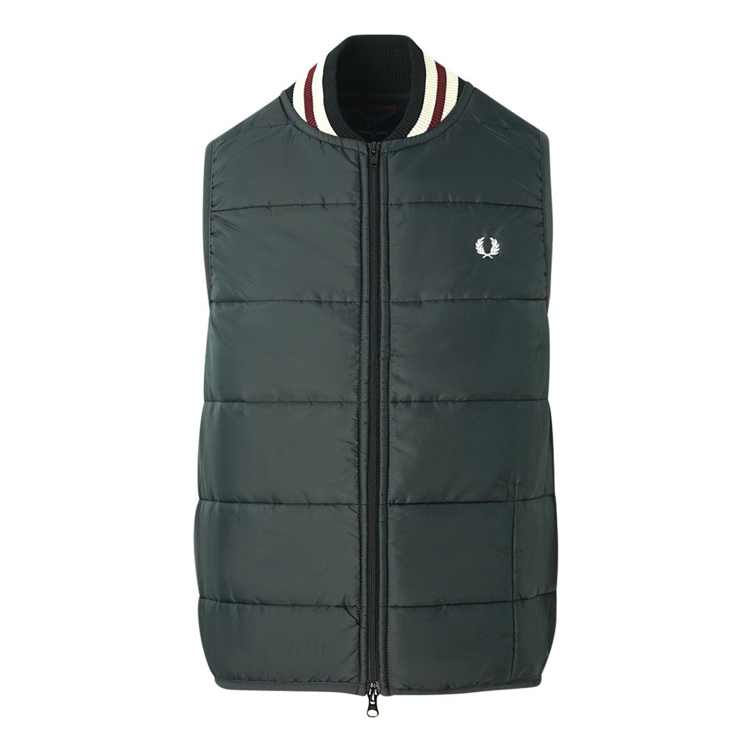 Fred Perry Sj2012 102 Black Gilet Jacket in Green for Men | Lyst