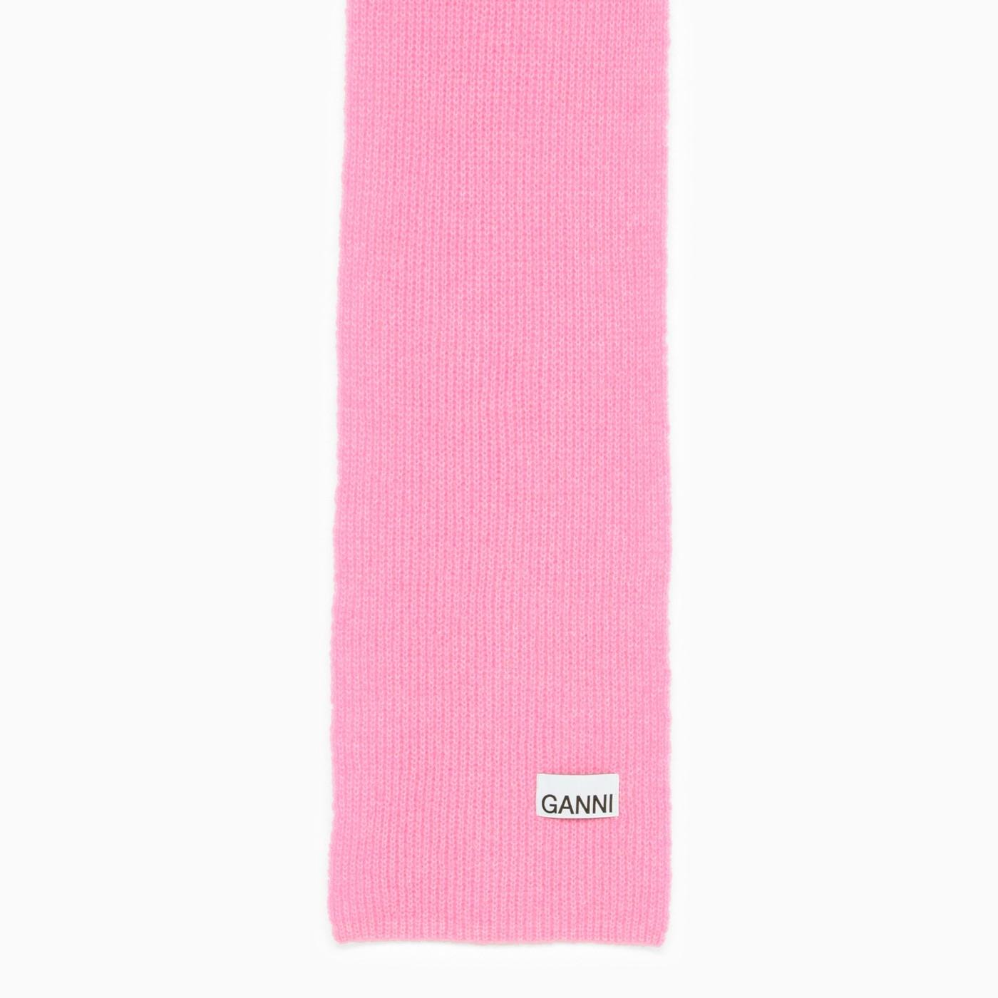 Ganni Knitted Scarf in Pink | Lyst