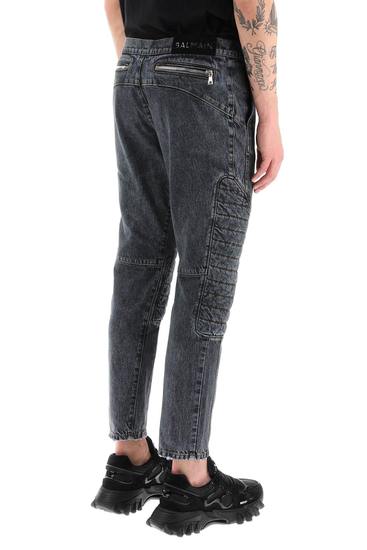 Balmain Jeans With Quilted And Padded Inserts in Blue for Men | Lyst