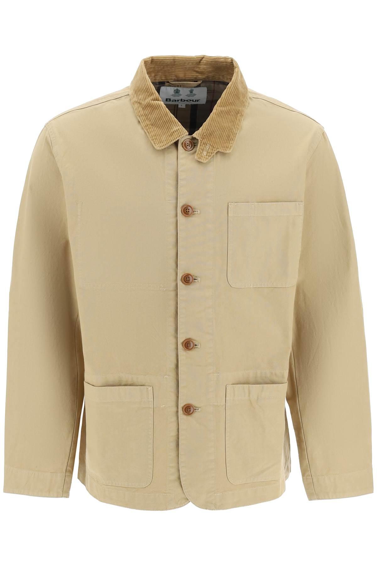 Barbour Chore Jacket With Corduroy Colalr in Natural for Men Lyst