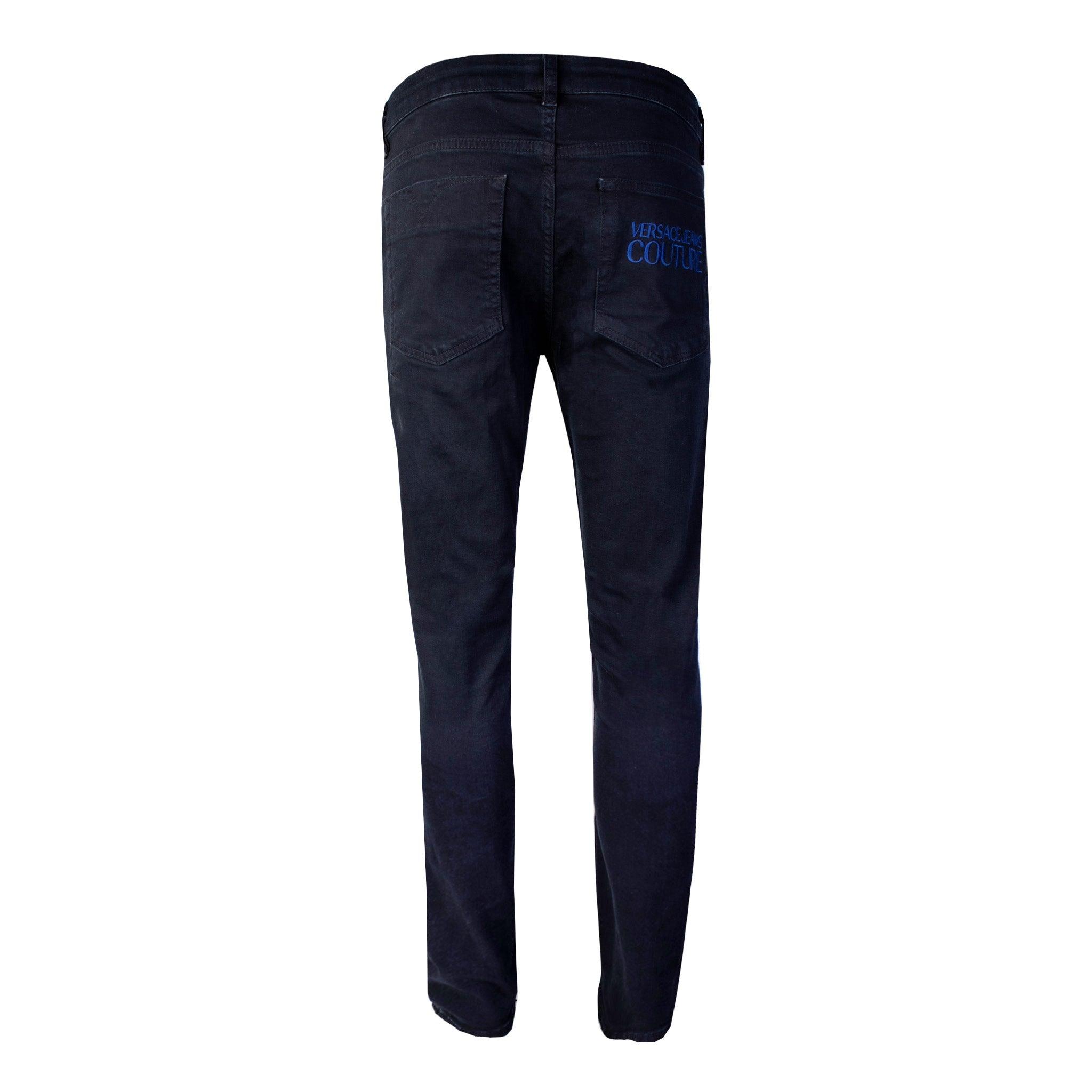 Versace Jeans Couture Black Cotton Denim Skinny Jeans Pants in Blue for Men  | Lyst