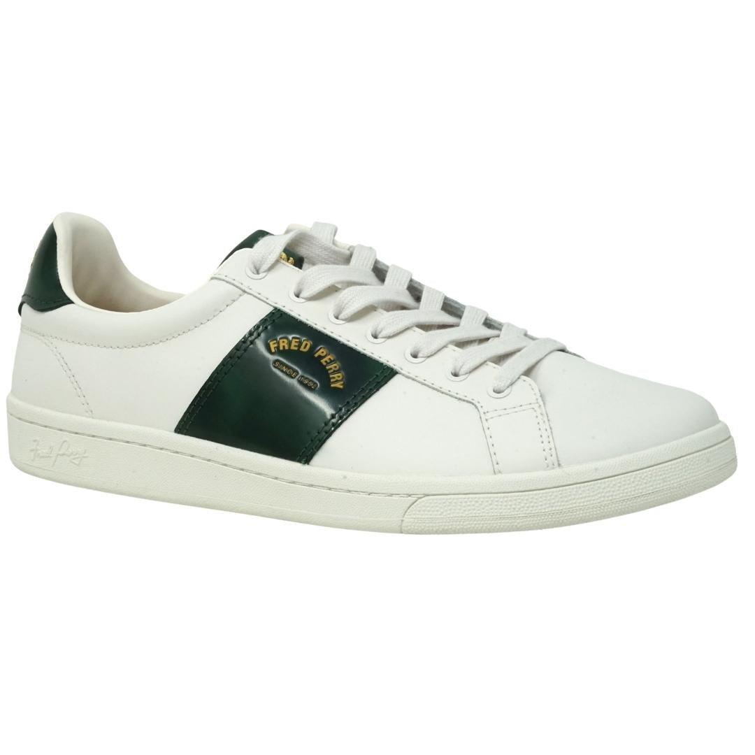 Schijn Ben depressief Bad Fred Perry Since 1952 Leather White Trainers in Green for Men | Lyst