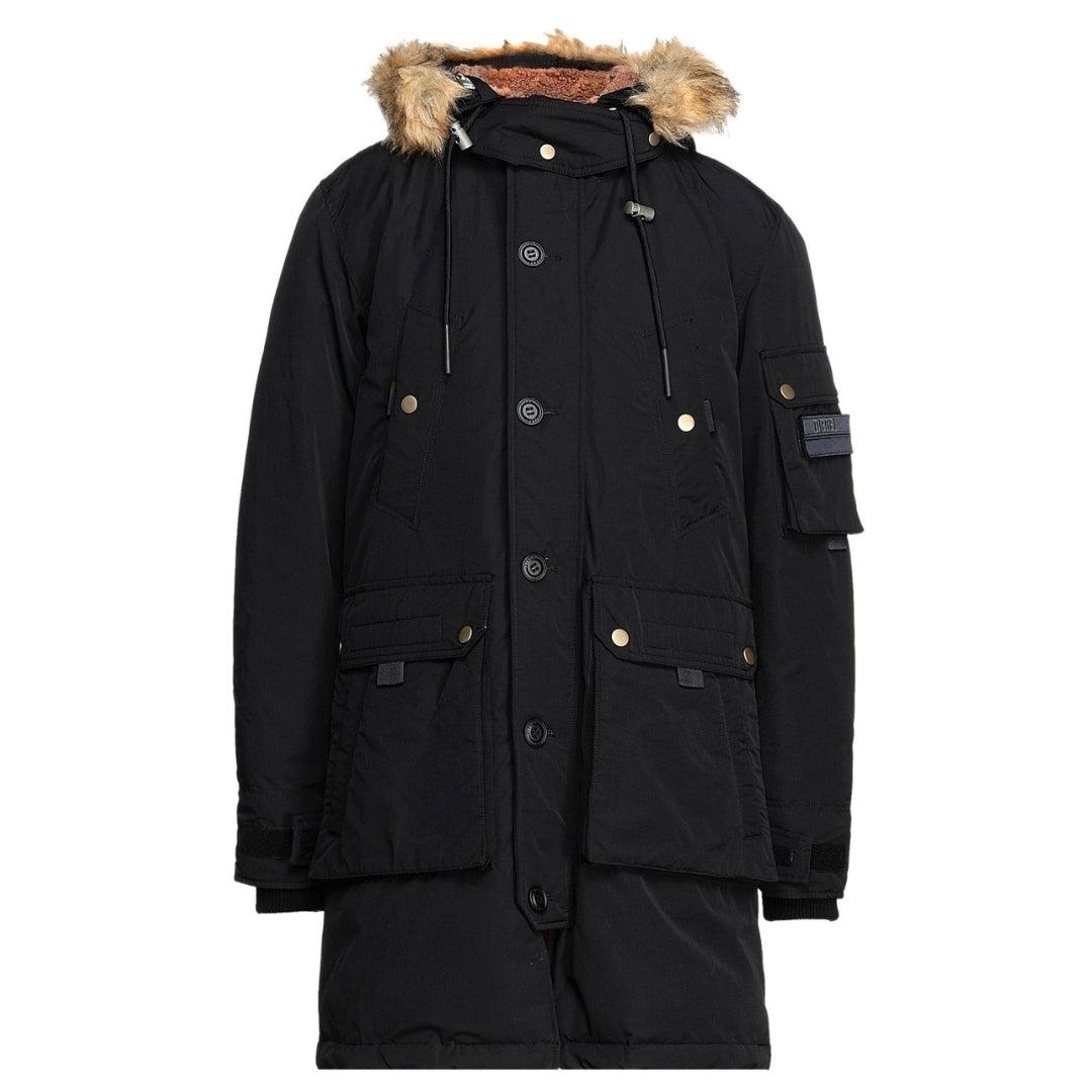 DIESEL W-colby-21 Black Hooded Parka Jacket for Men | Lyst