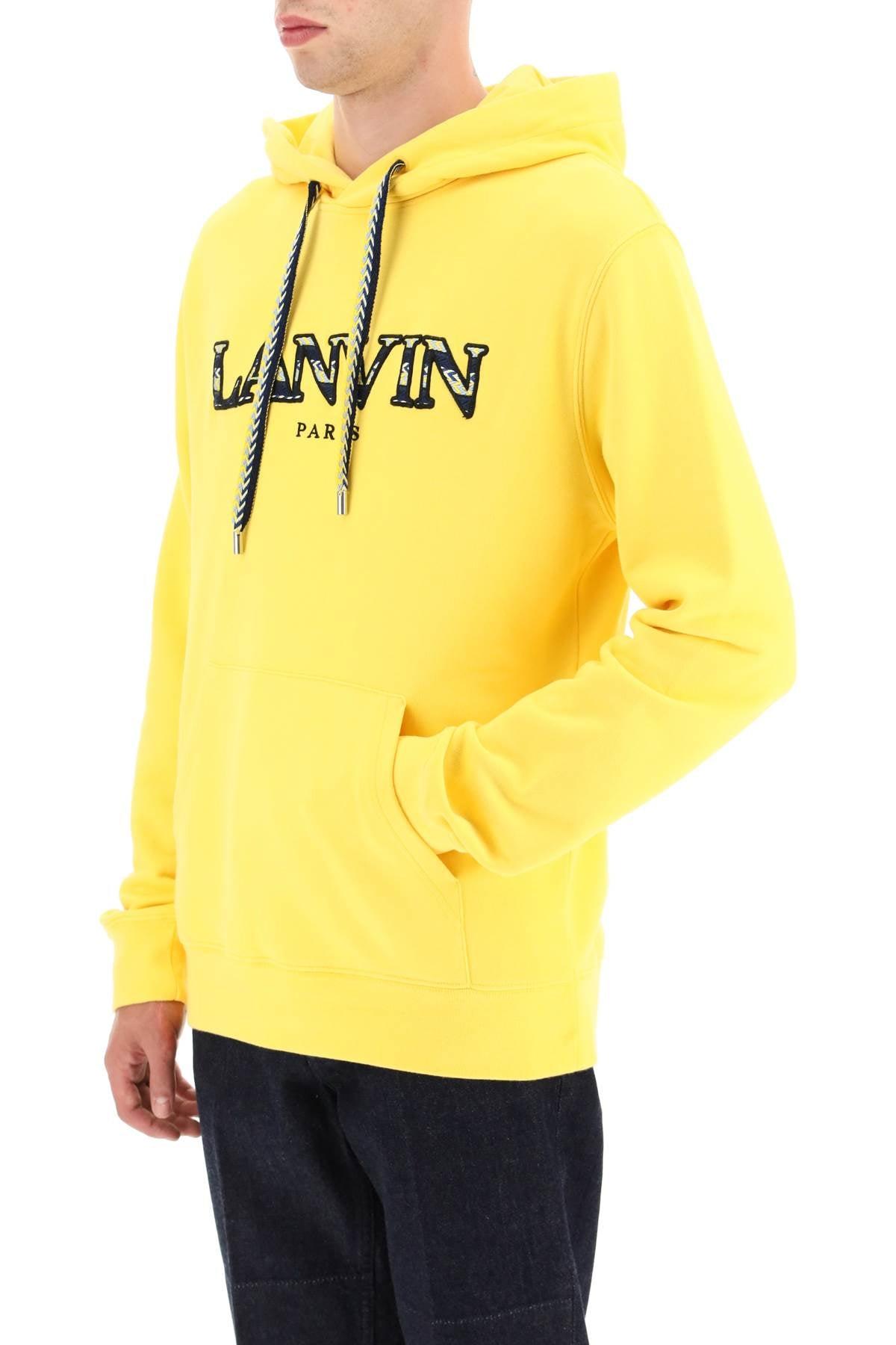 Lanvin 'curb' Logo Hoodie in Yellow for Men | Lyst