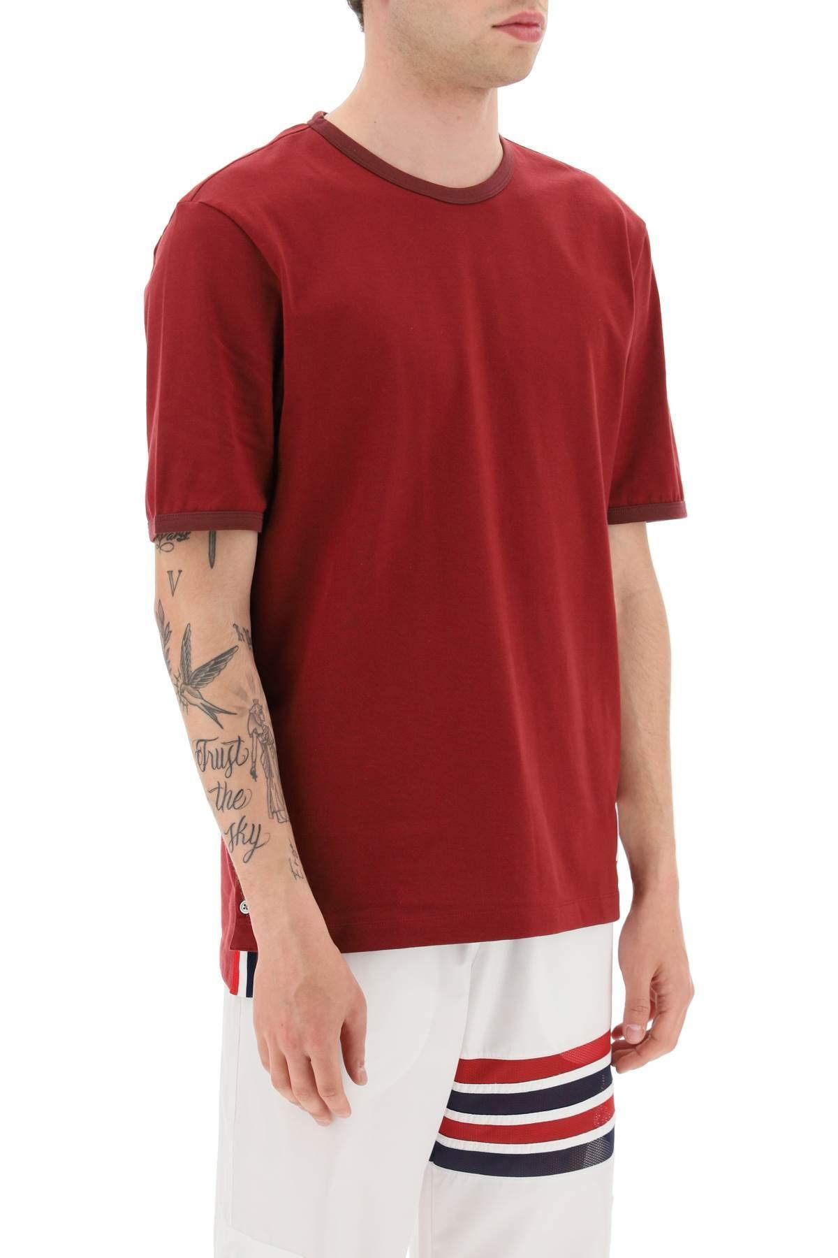 Harmoni Making Sportsmand Thom Browne Contrasting Trims T-shirt in Red for Men | Lyst
