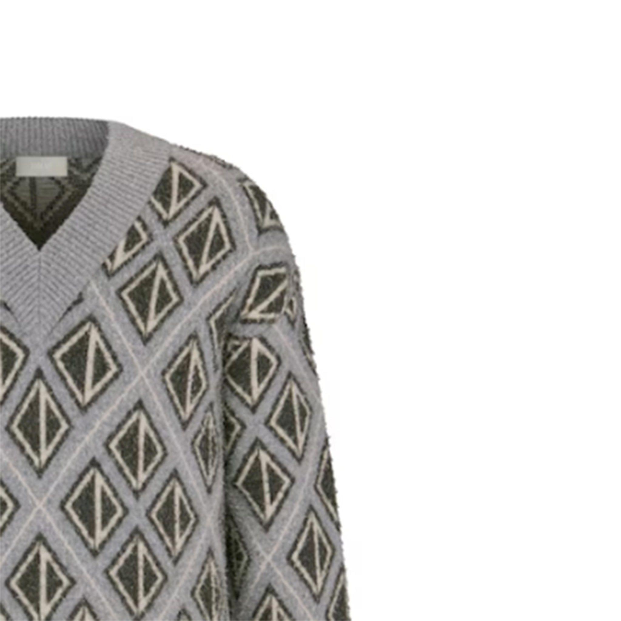 Dior Cd Diamond Motif Wool Sweater in Gray for Men | Lyst