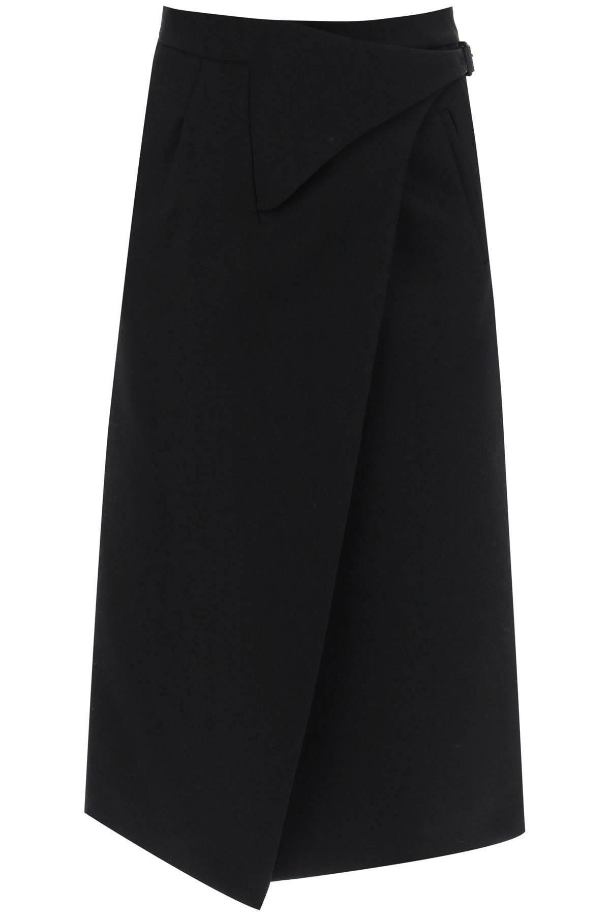 Wardrobe NYC Midi Wrap Skirt in Black