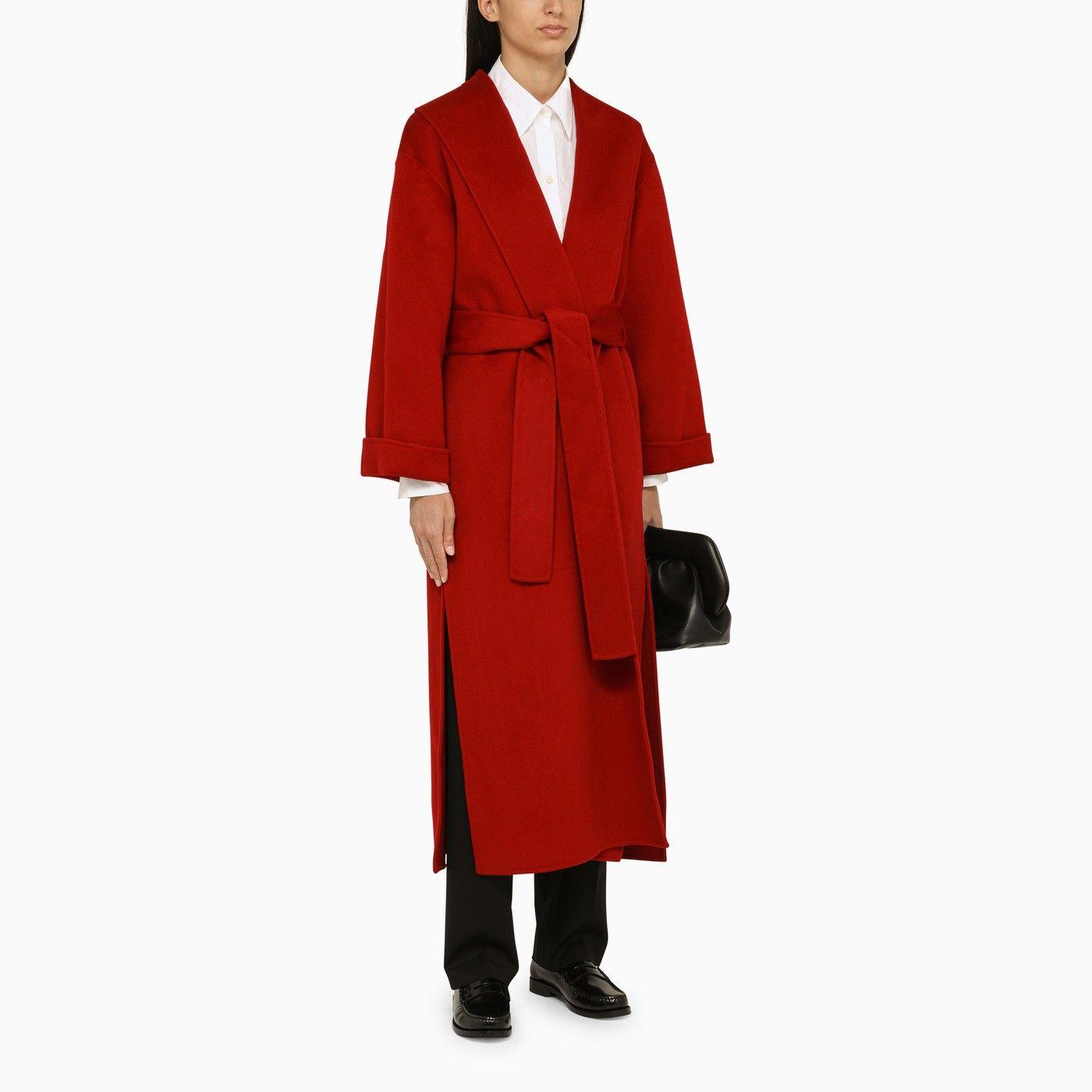 By Malene Birger Red Wool Long Coat Lyst