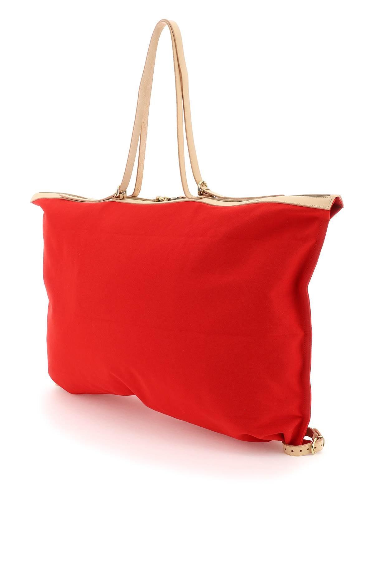 Il Bisonte Cotton Canvas Maxi Tote Bag in Red | Lyst