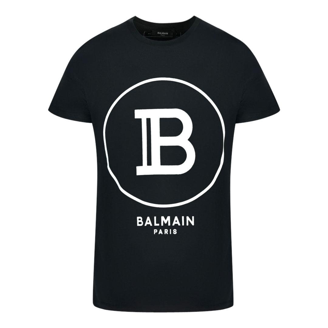Balmain Paris Bold Circle Logo Black T-shirt for Men | Lyst