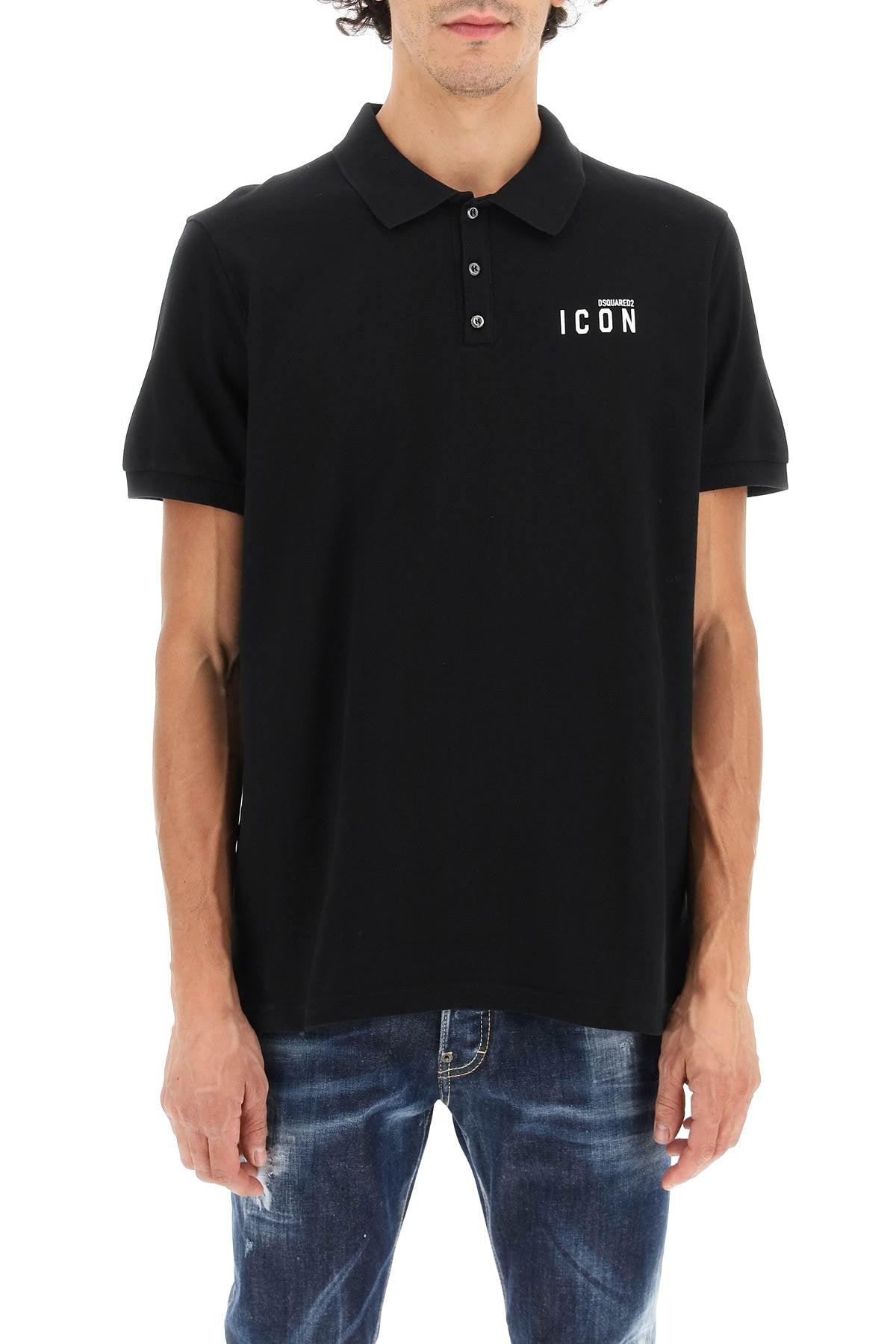DSquared² Icon Cotton Polo Shirt in Black for Men | Lyst