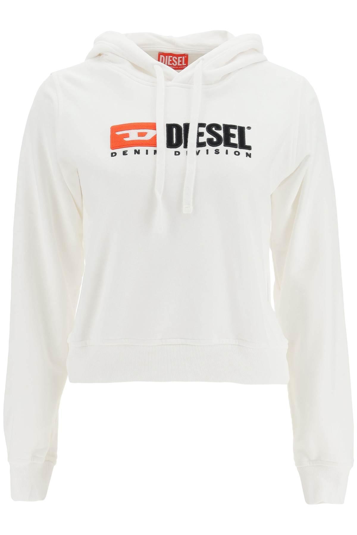 DIESEL Logo Hoodie in White | Lyst