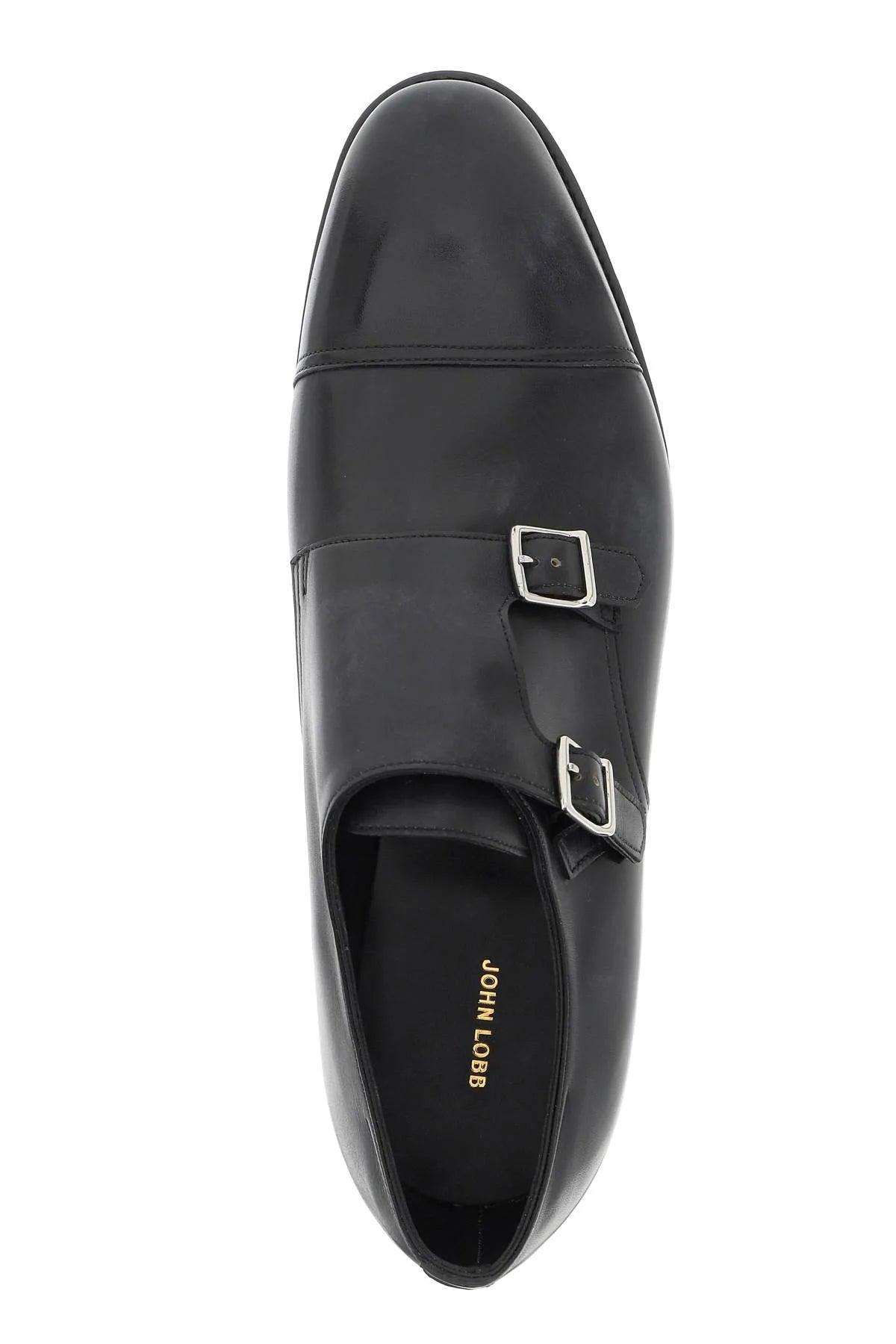 John Lobb William Double Buckle Shoe Black Leather for Men | Lyst