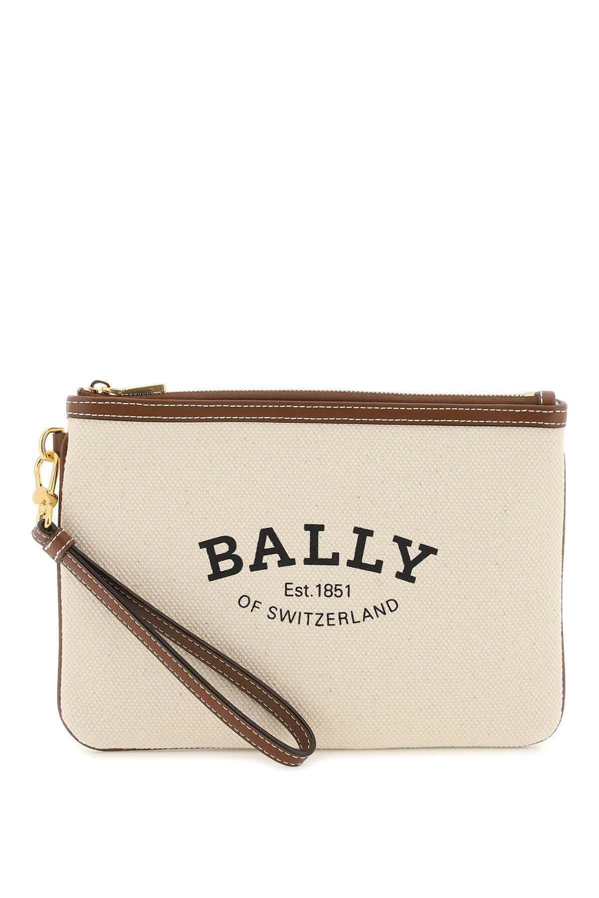 Bally 'certhe' Pouch With Printed Logo in Natural | Lyst