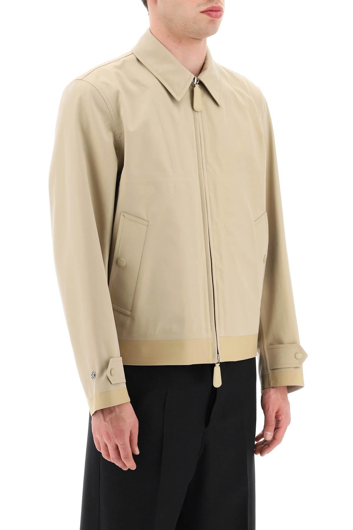 Burberry Bonded Cotton Harrington Jacket in Natural for Men | Lyst