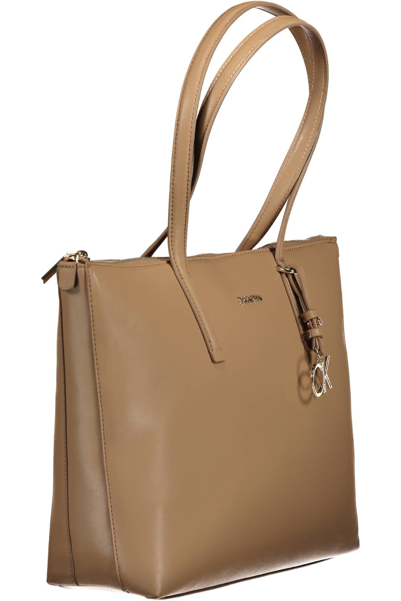 Calvin Klein Beige Polyester Handbag in Natural | Lyst