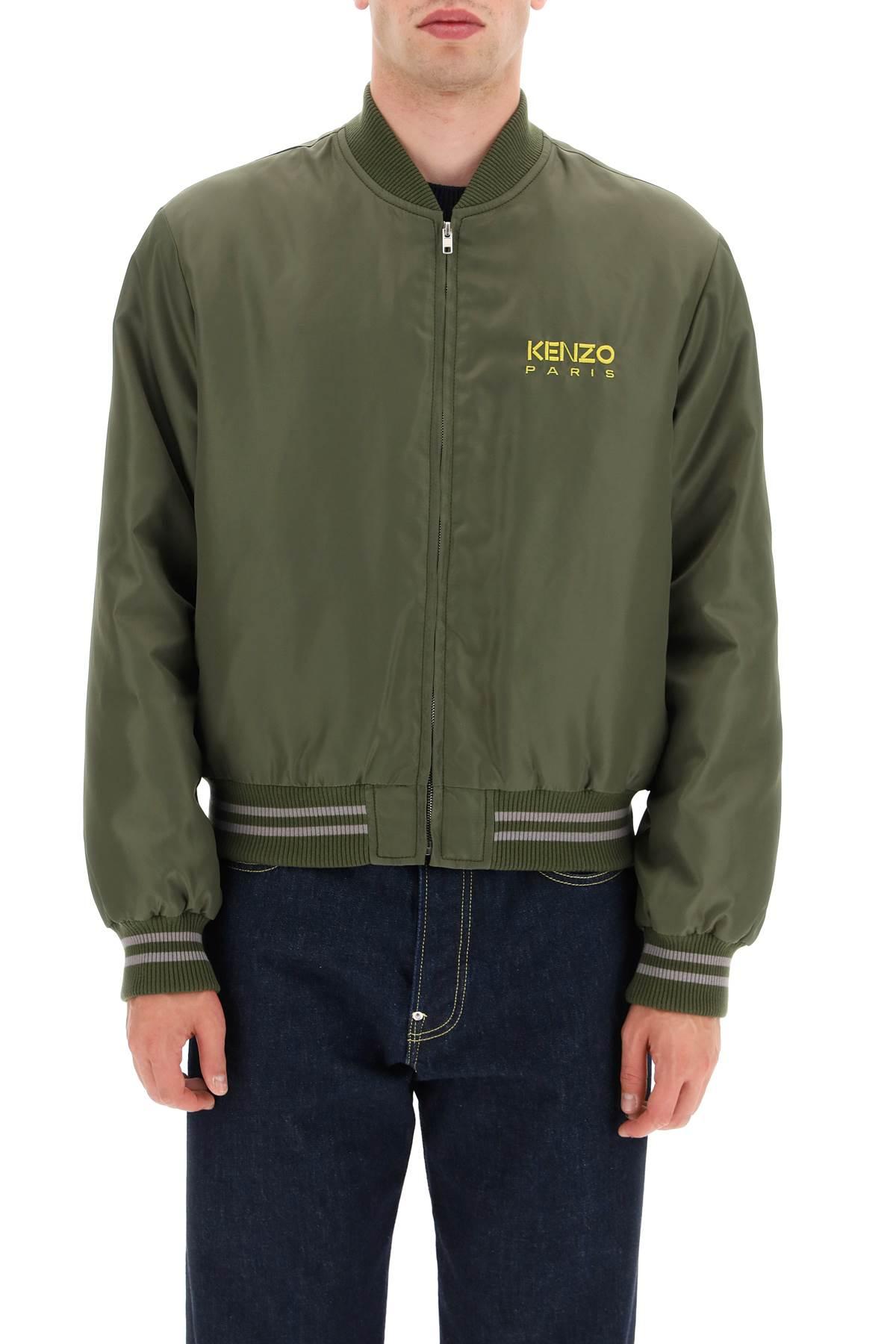 KENZO Bomber Jacket With Embroidered Logo in Green for Men | Lyst