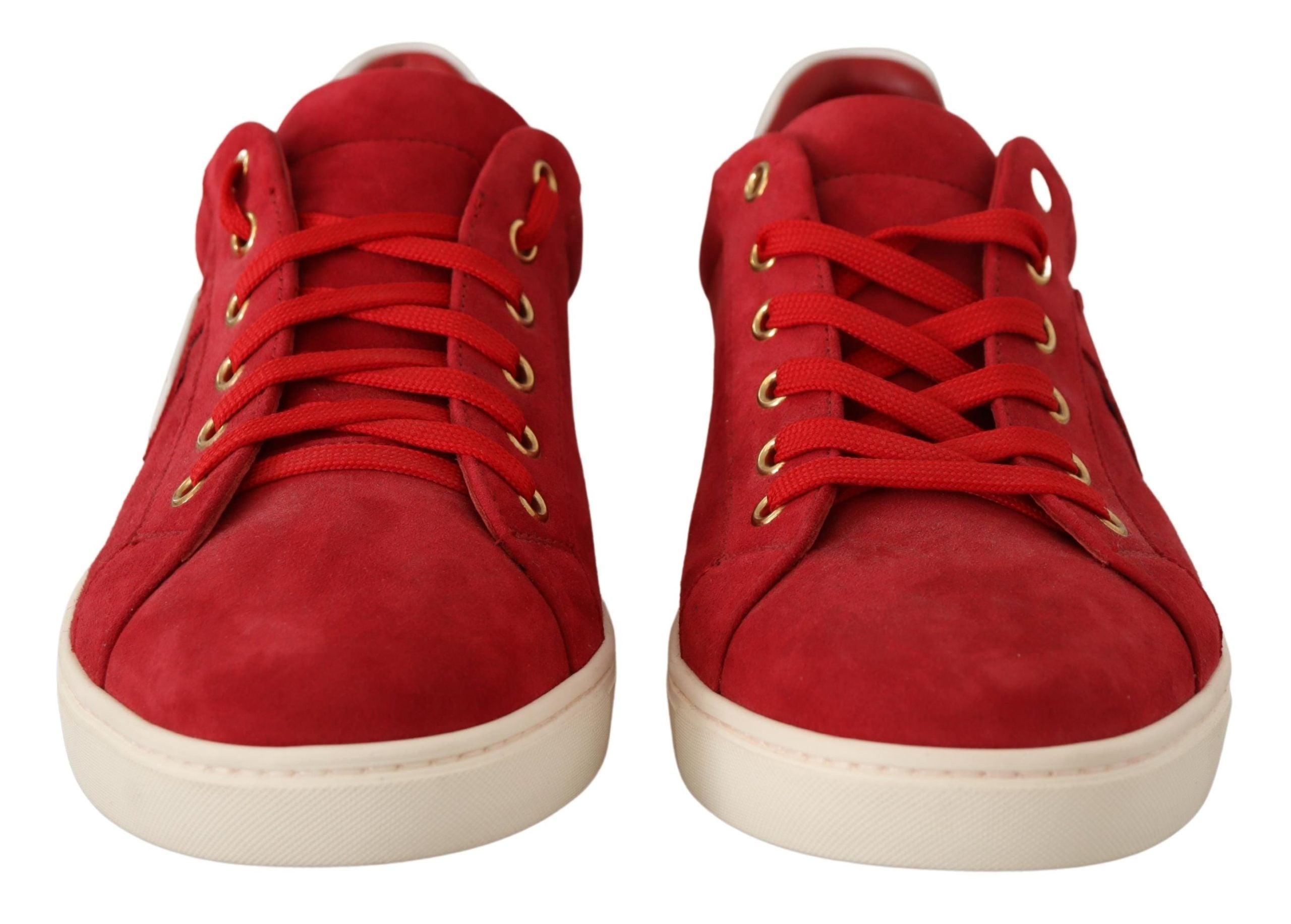 Dolce & Gabbana Suede Leather Low Tops Sneakers Shoes in Red for Men | Lyst