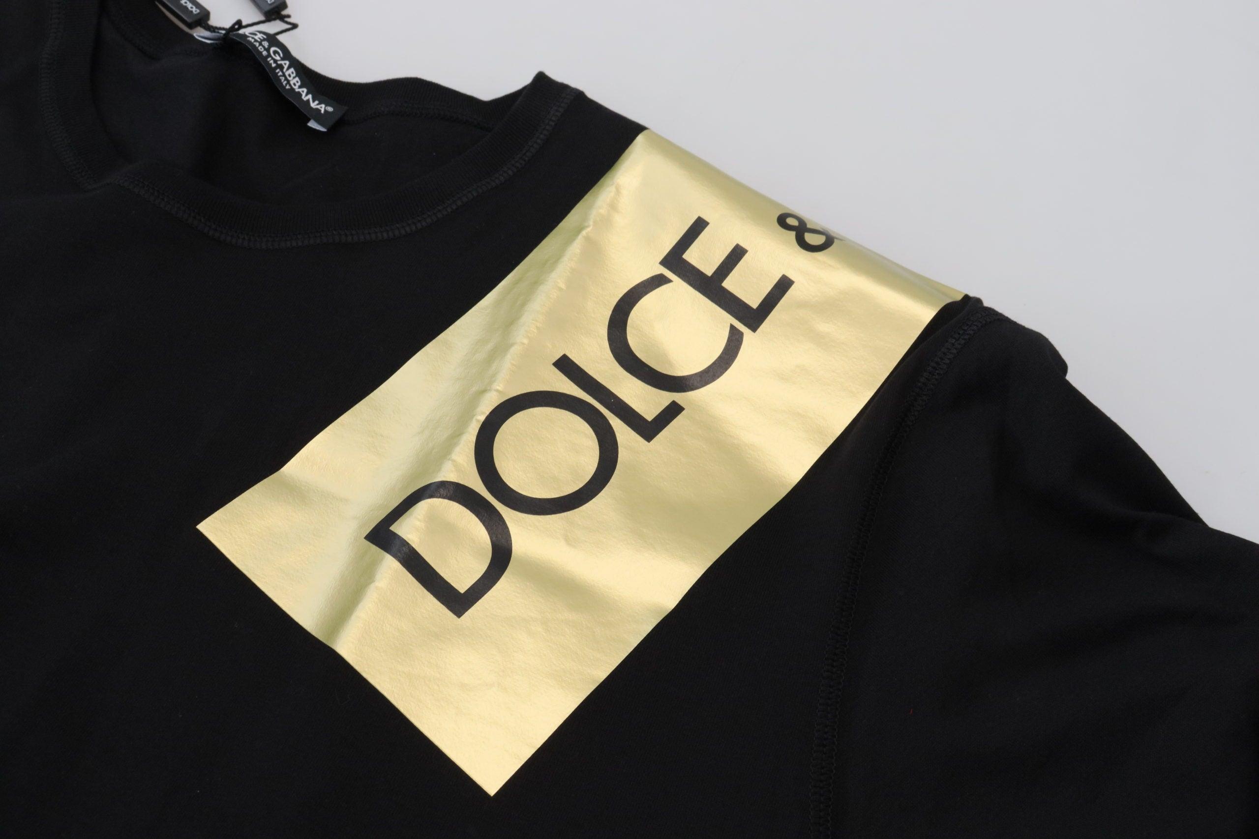 Dolce & Gabbana Black Dg Logo Cotton Crewneck T-shirt | Lyst