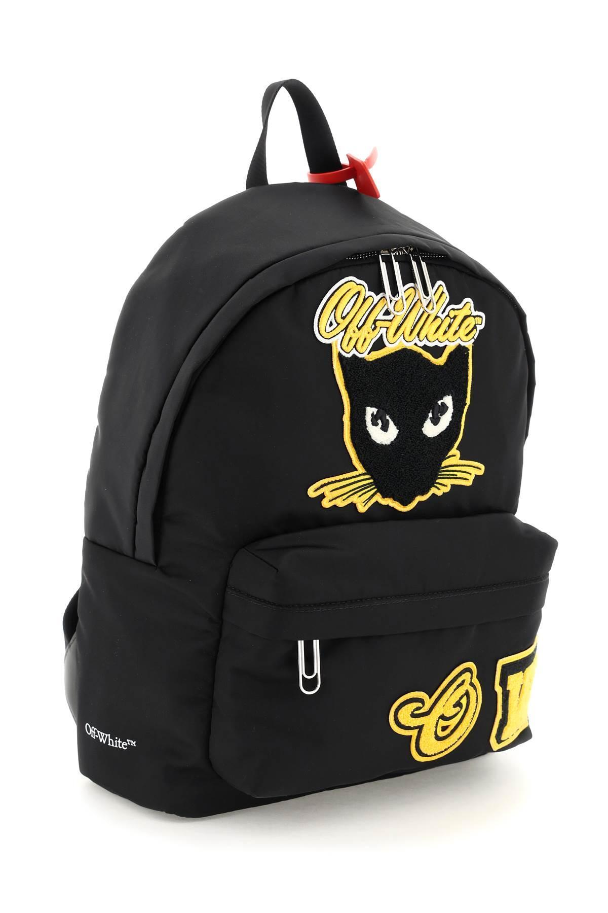 Off White c o Virgil Abloh Logo Patch Backpack in Black for Men Lyst
