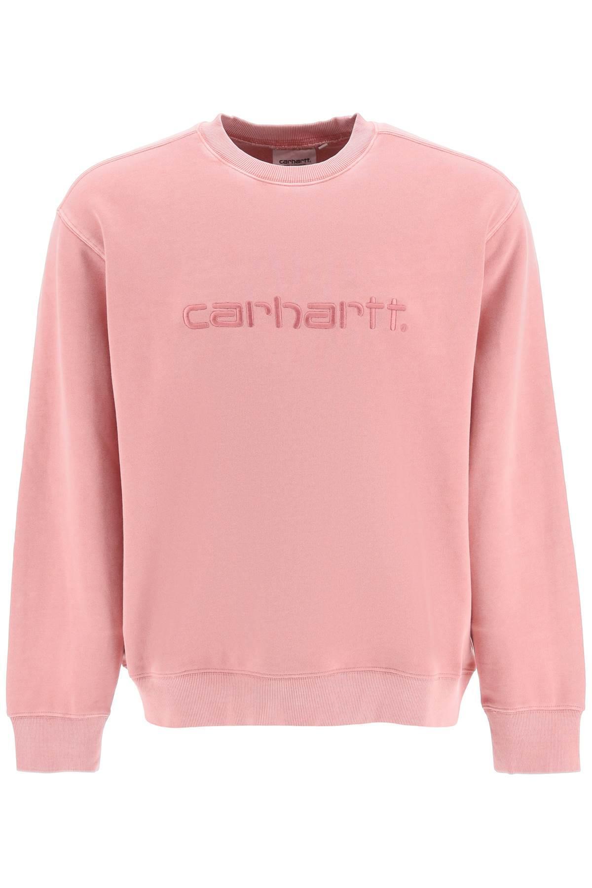 Carhartt Embroidered Logo Crew Neck Sweatshirt in Pink for Men Lyst