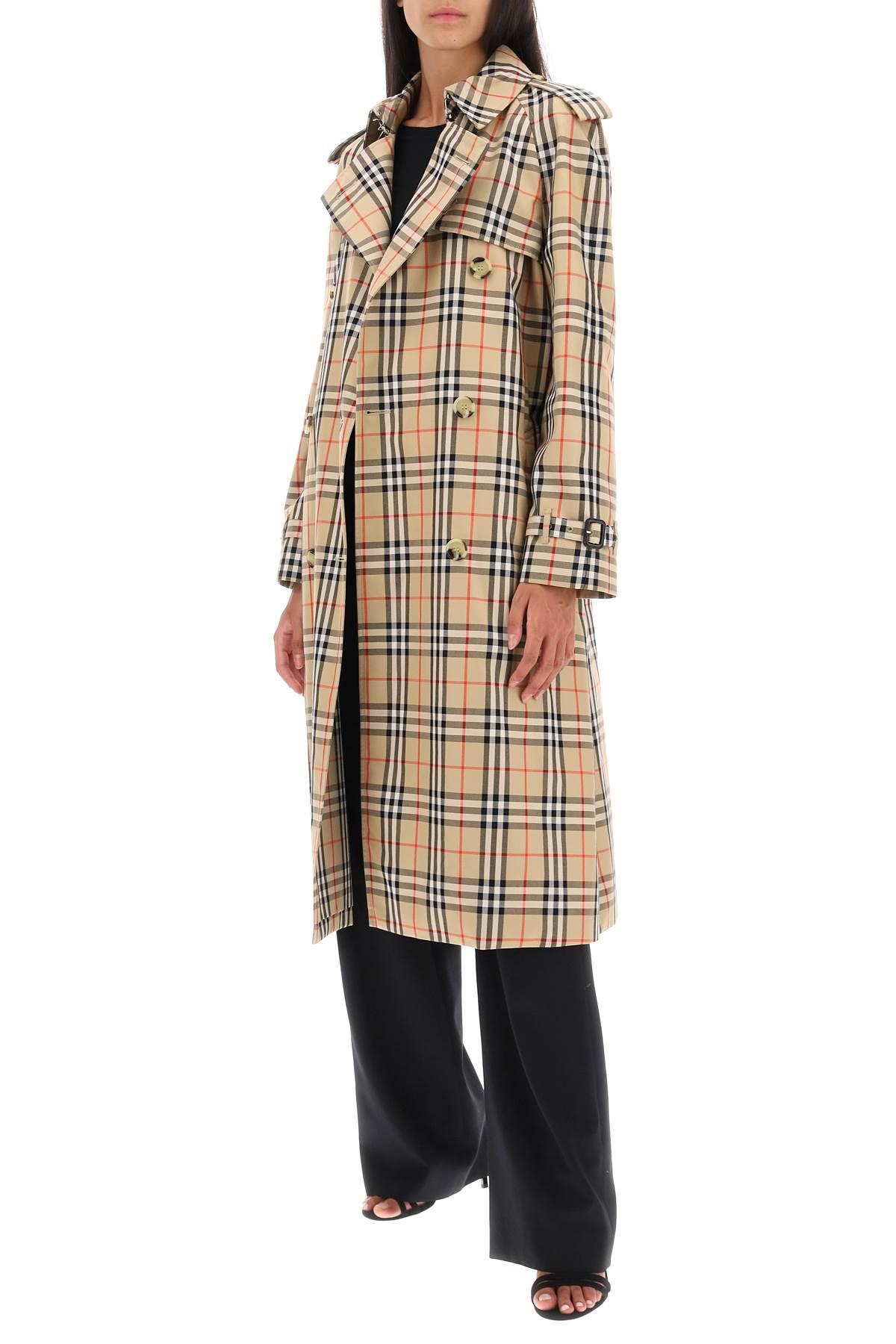 Burberry Check Trench Coat in Natural Lyst